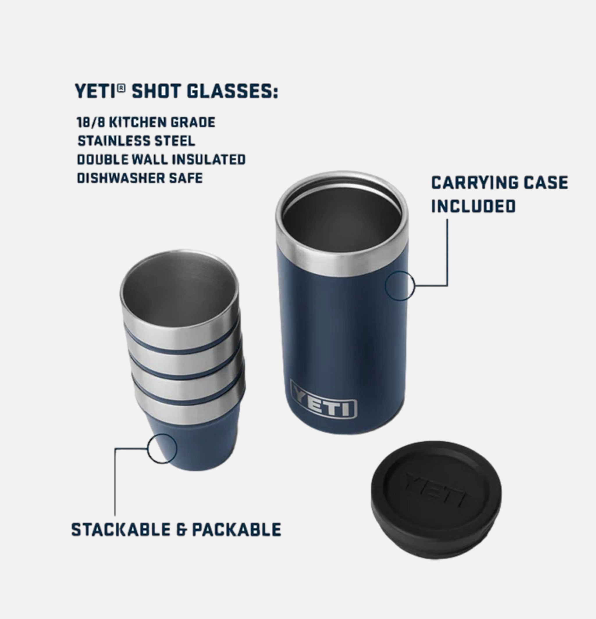 Yeti Rambler Shot Glasses Navy