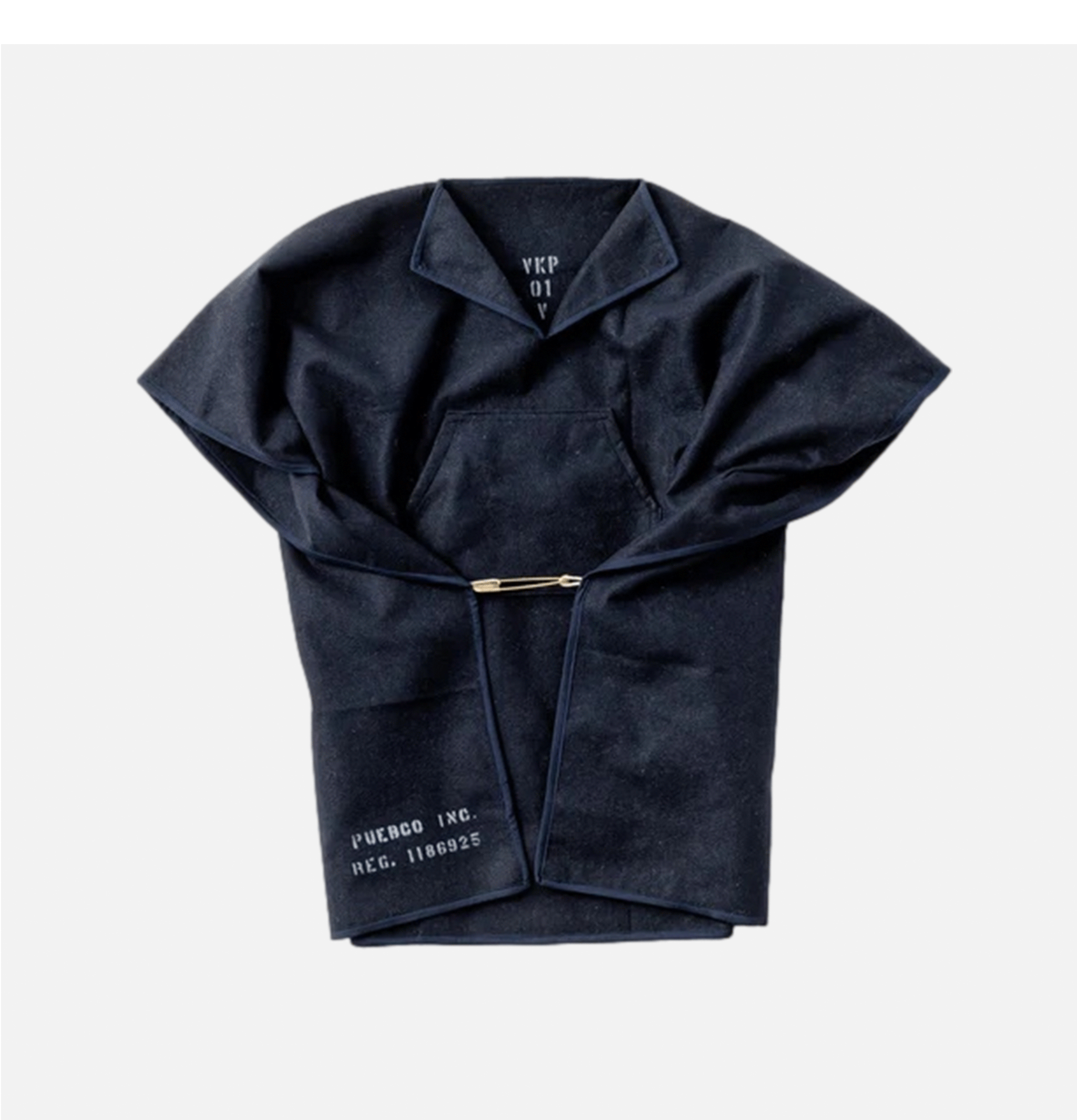Puebco Blanket Poncho Navy Blue