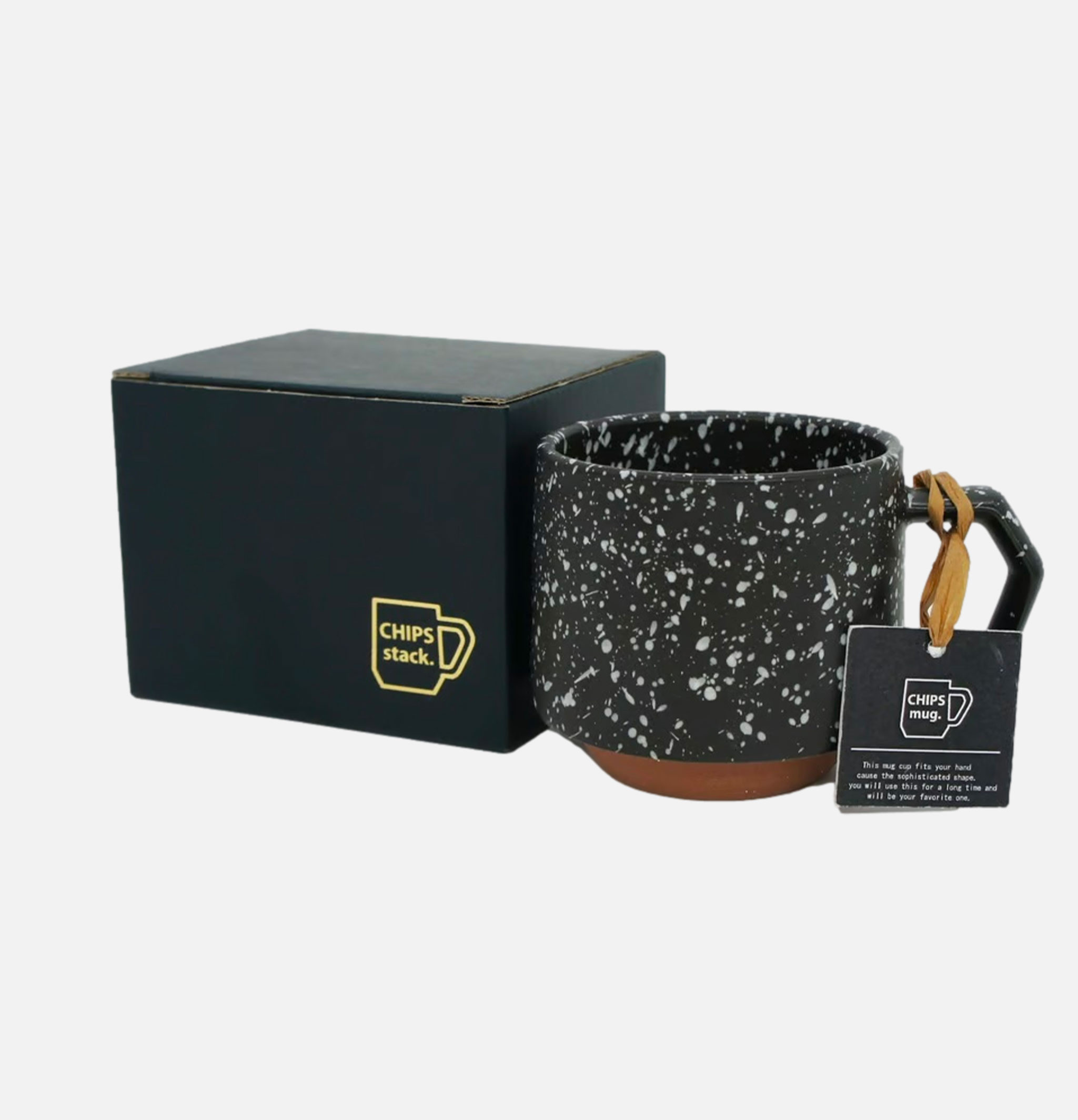 Chips Japan Stack Mug Splash Black White