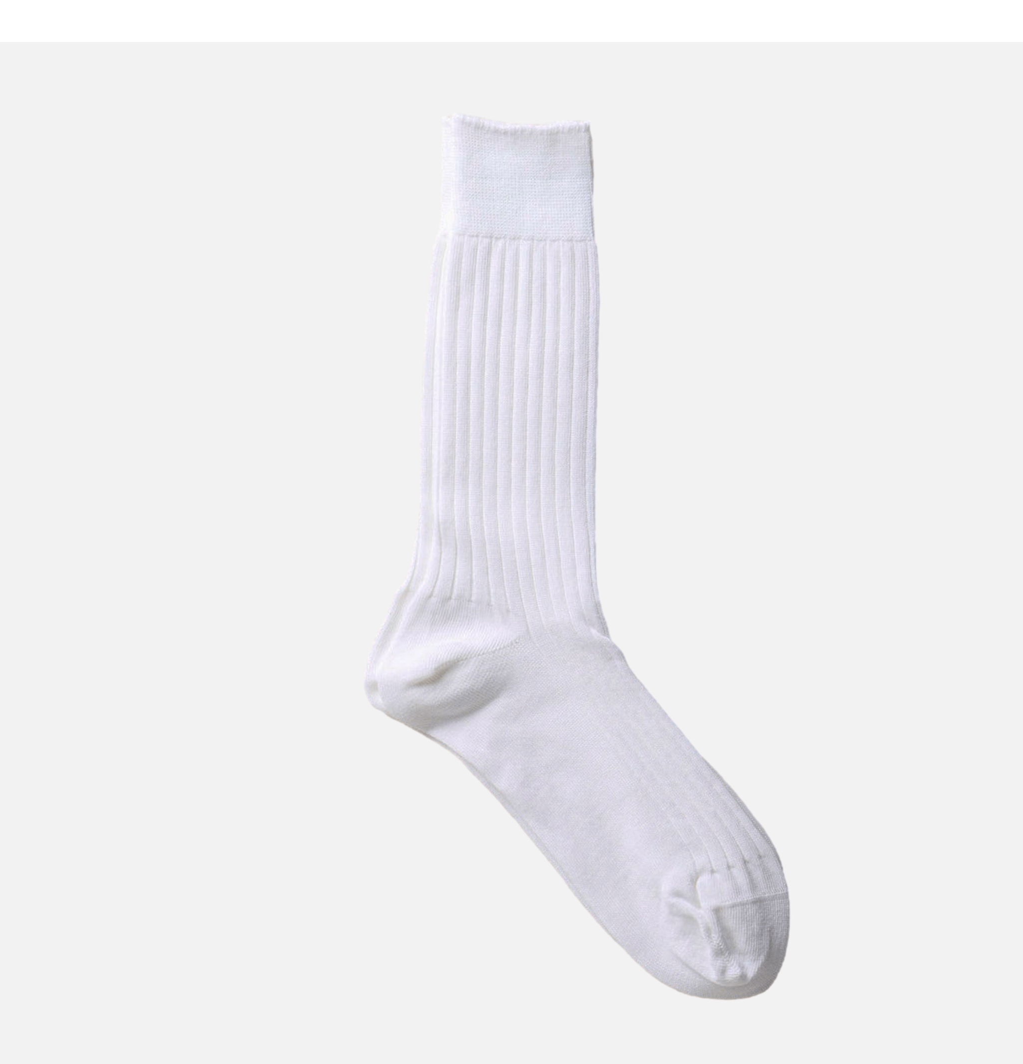 Yahae Organic Cotton Ribbed Socks White