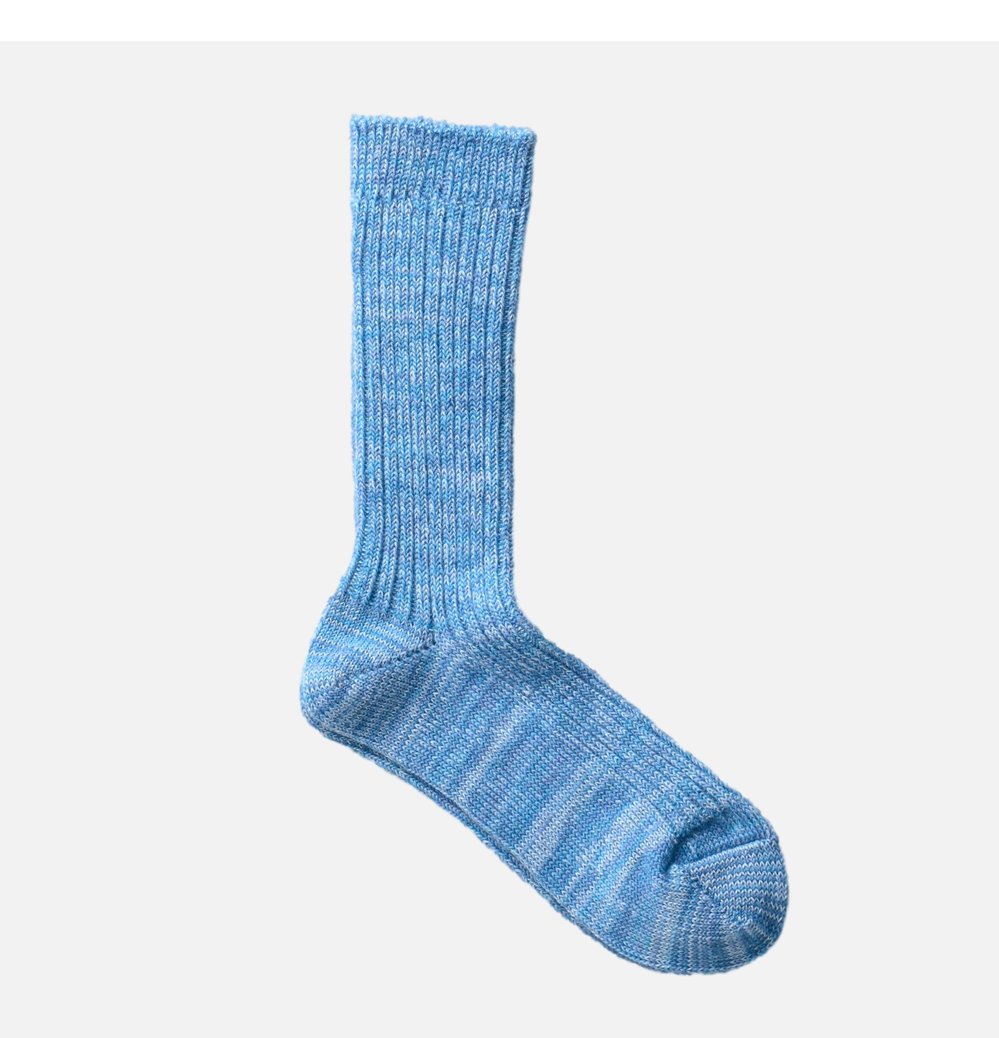 Yahae Wool Linen Ribbed Socks Blue