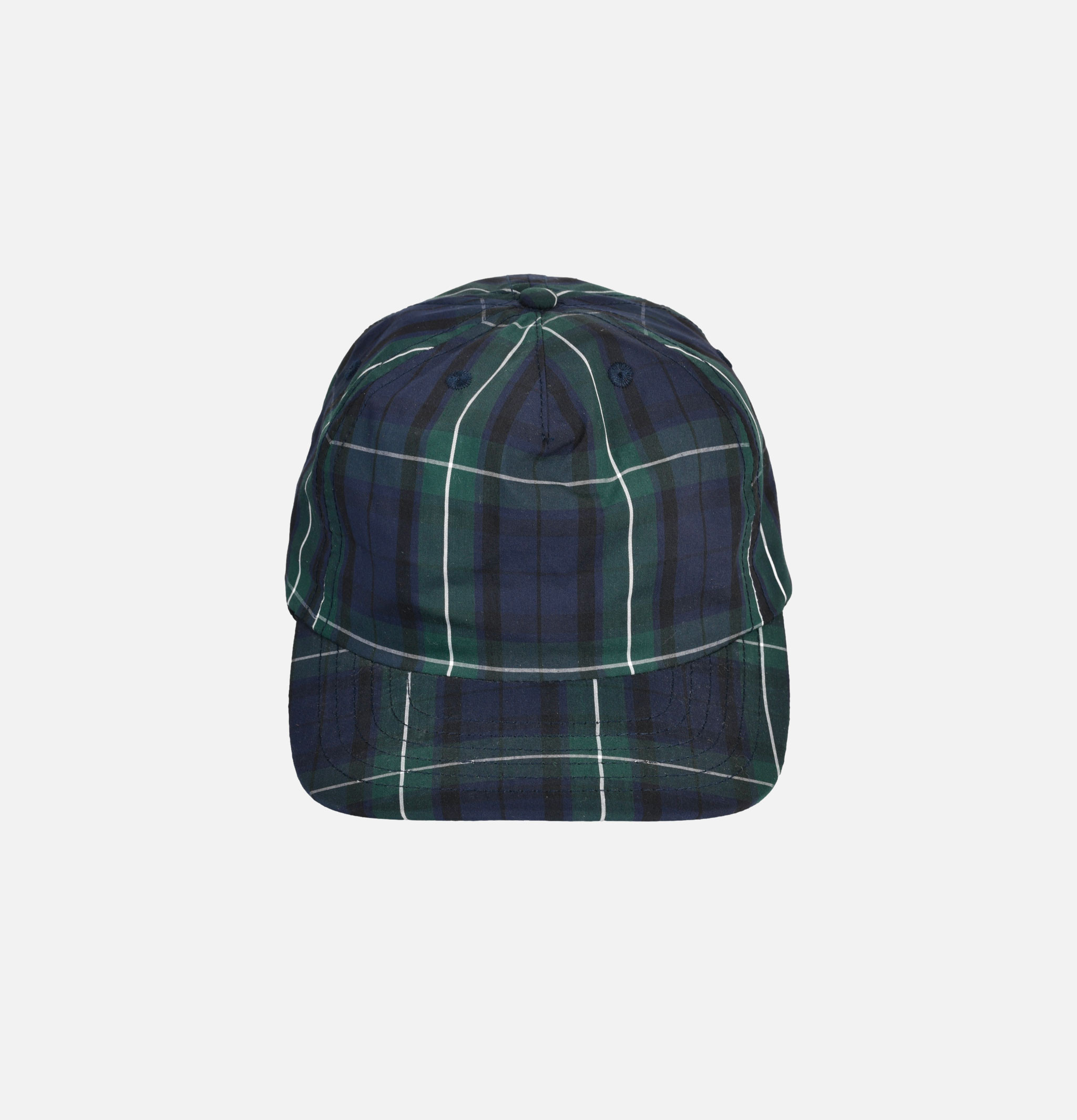 Lite Year 6 Panel Cap Navy Green Plaid