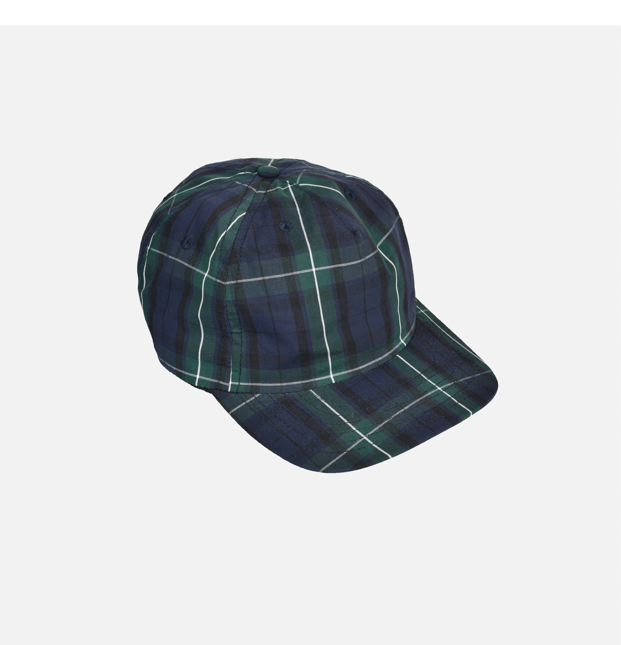Lite Year 6 Panel Cap Navy Green Plaid