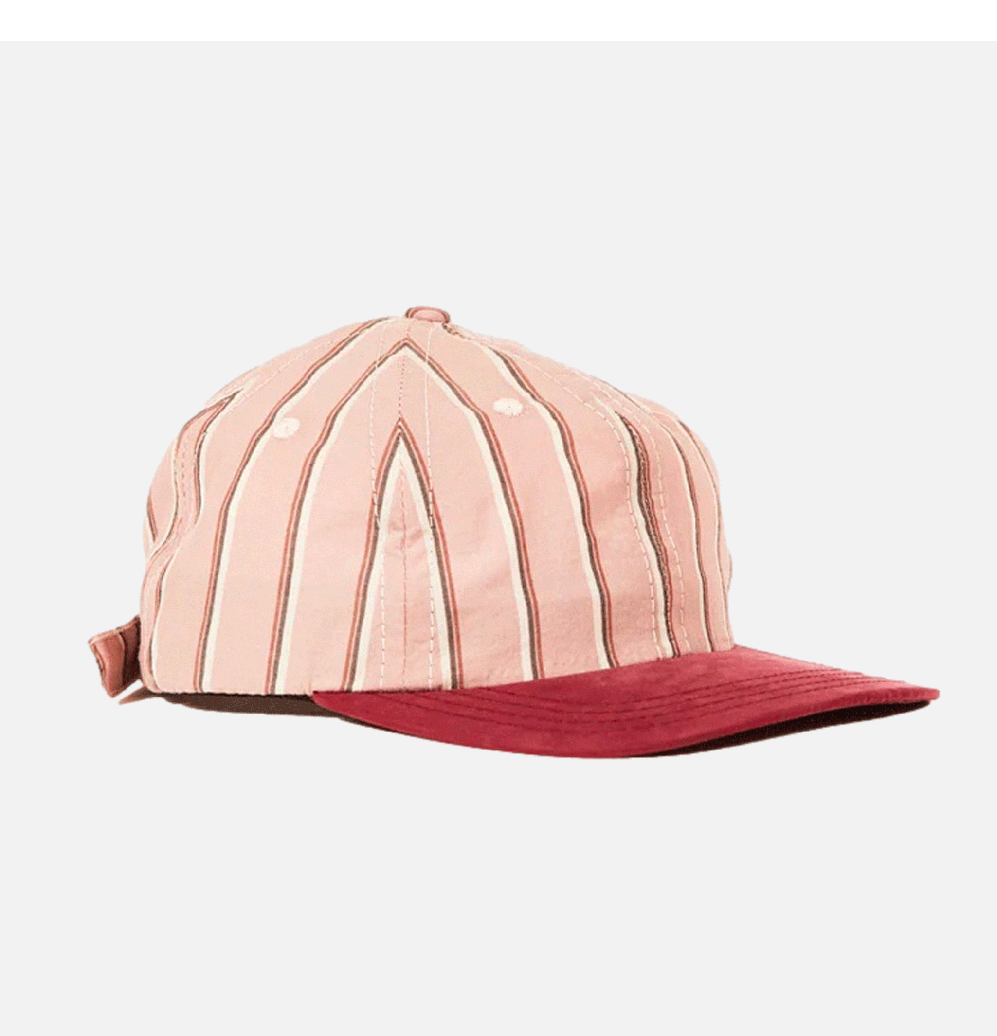 Lite Year Baseball Cap Stripe 6 Panel Pink