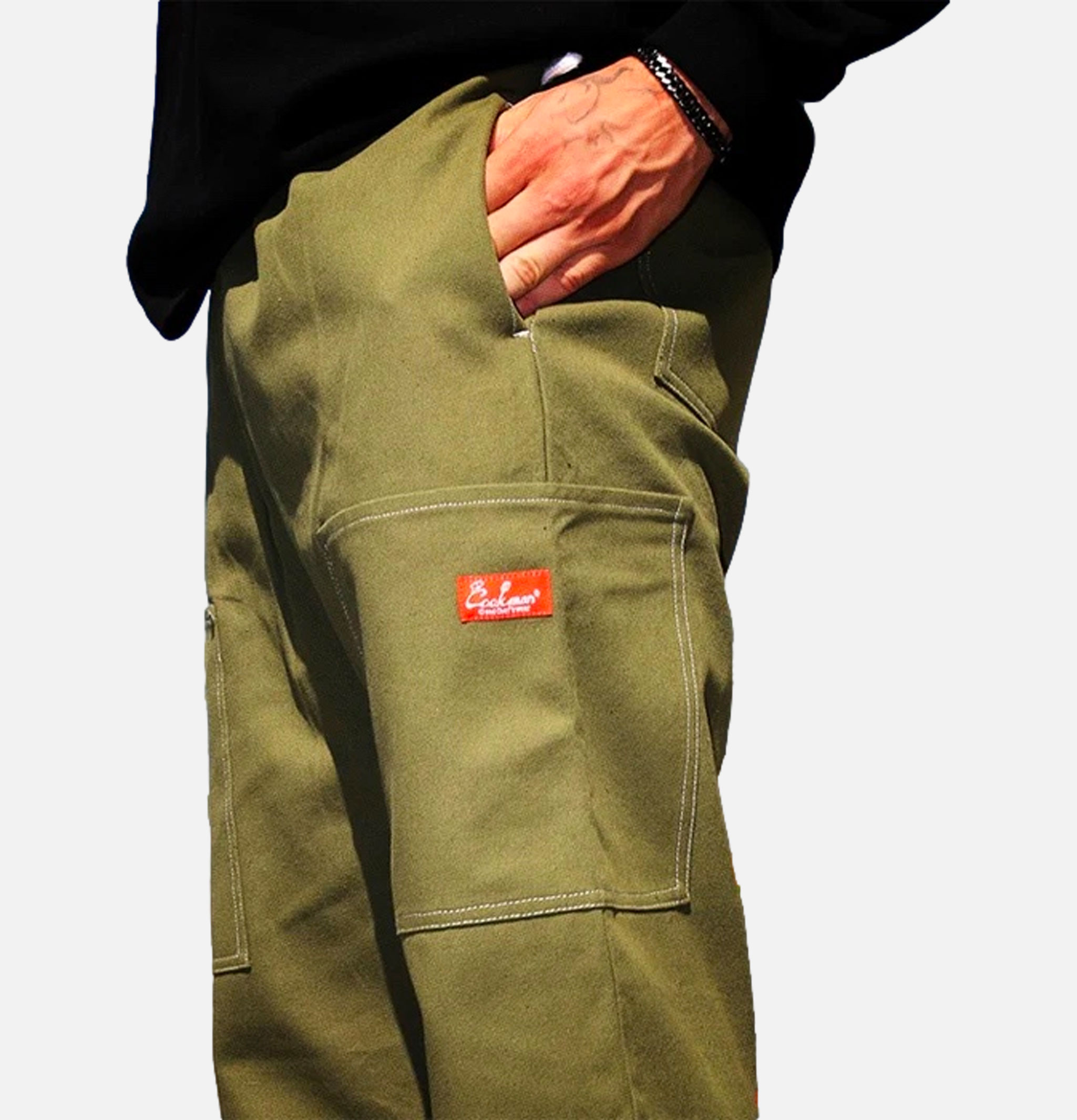 Cookman Semi-large Pantalon Frontpocket Olive