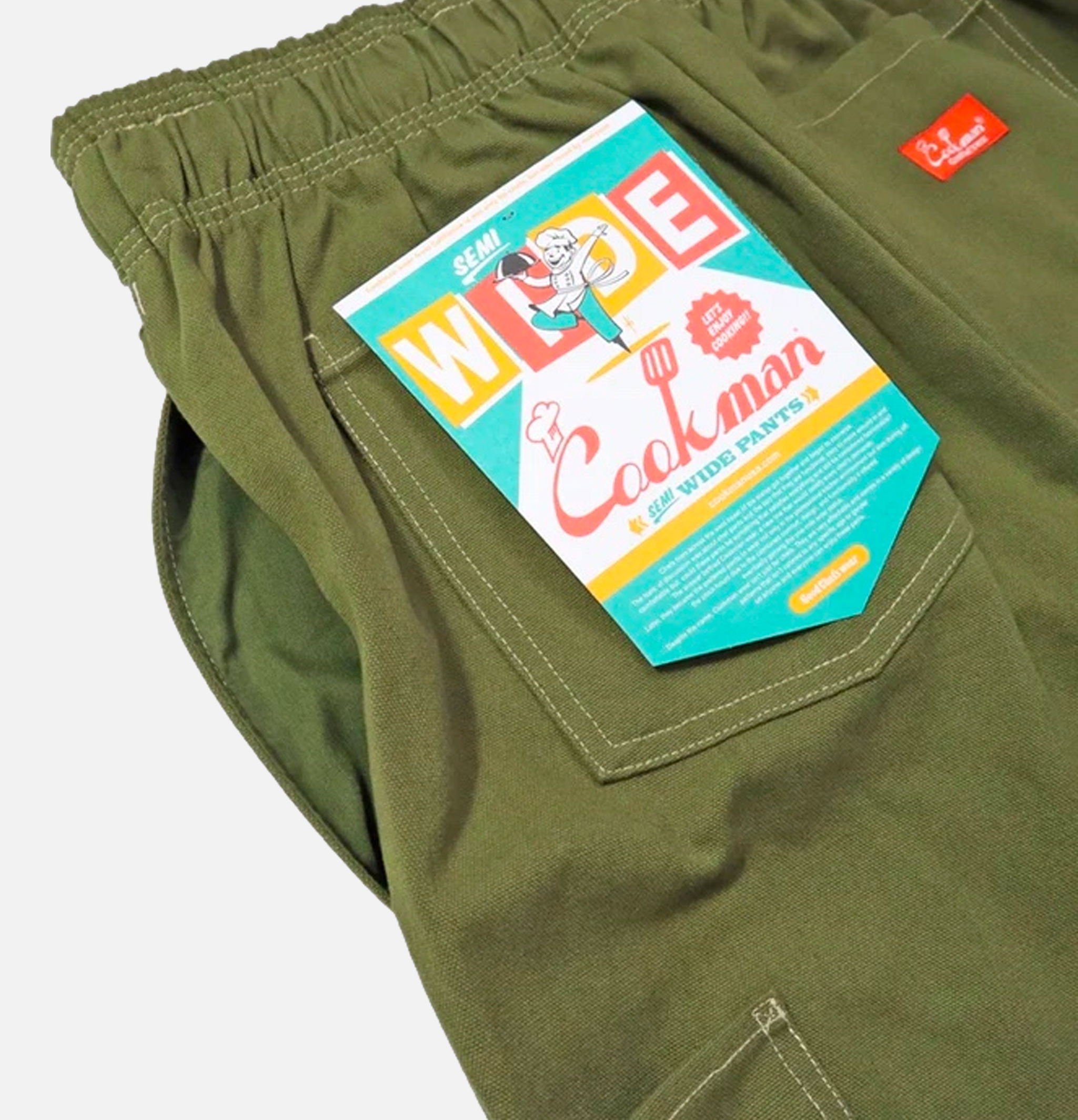 Cookman Semi-large Pantalon Frontpocket Olive
