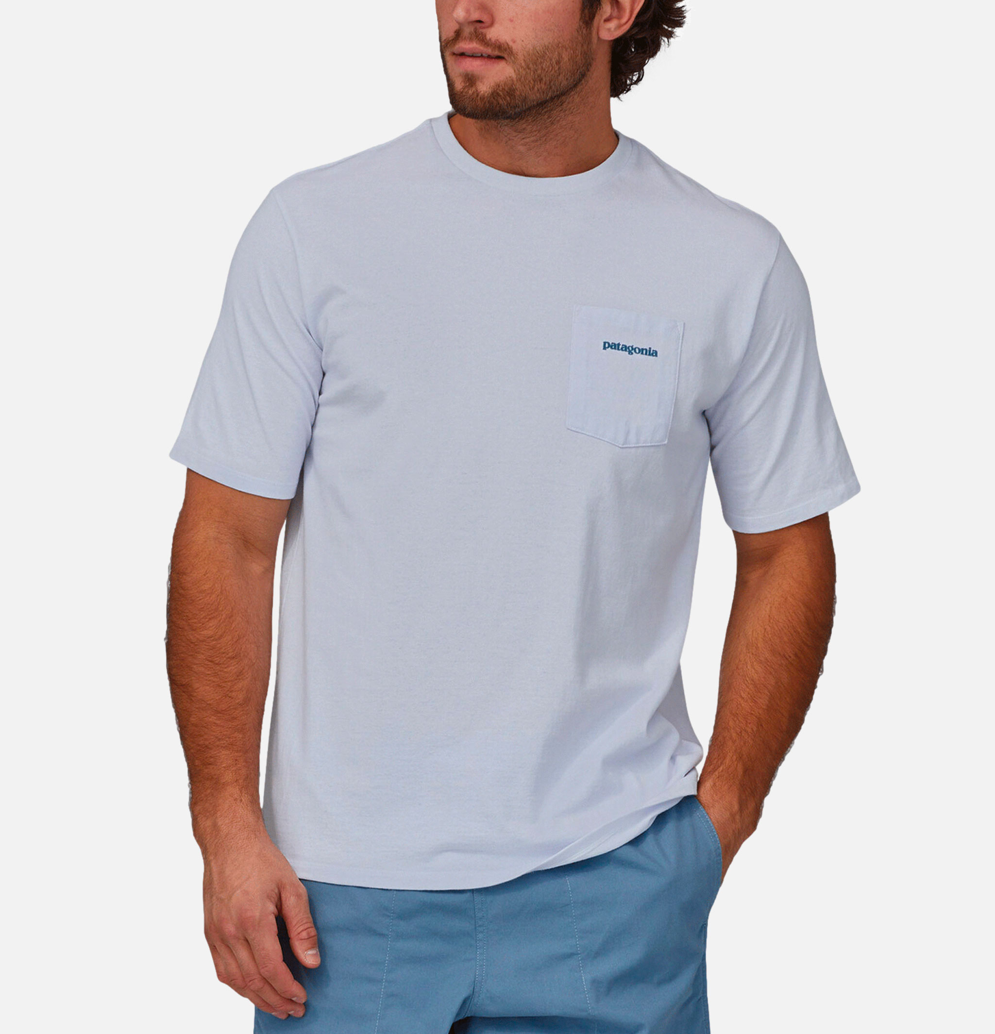 Patagonia Boardshort Logo Pocket White T-shirt