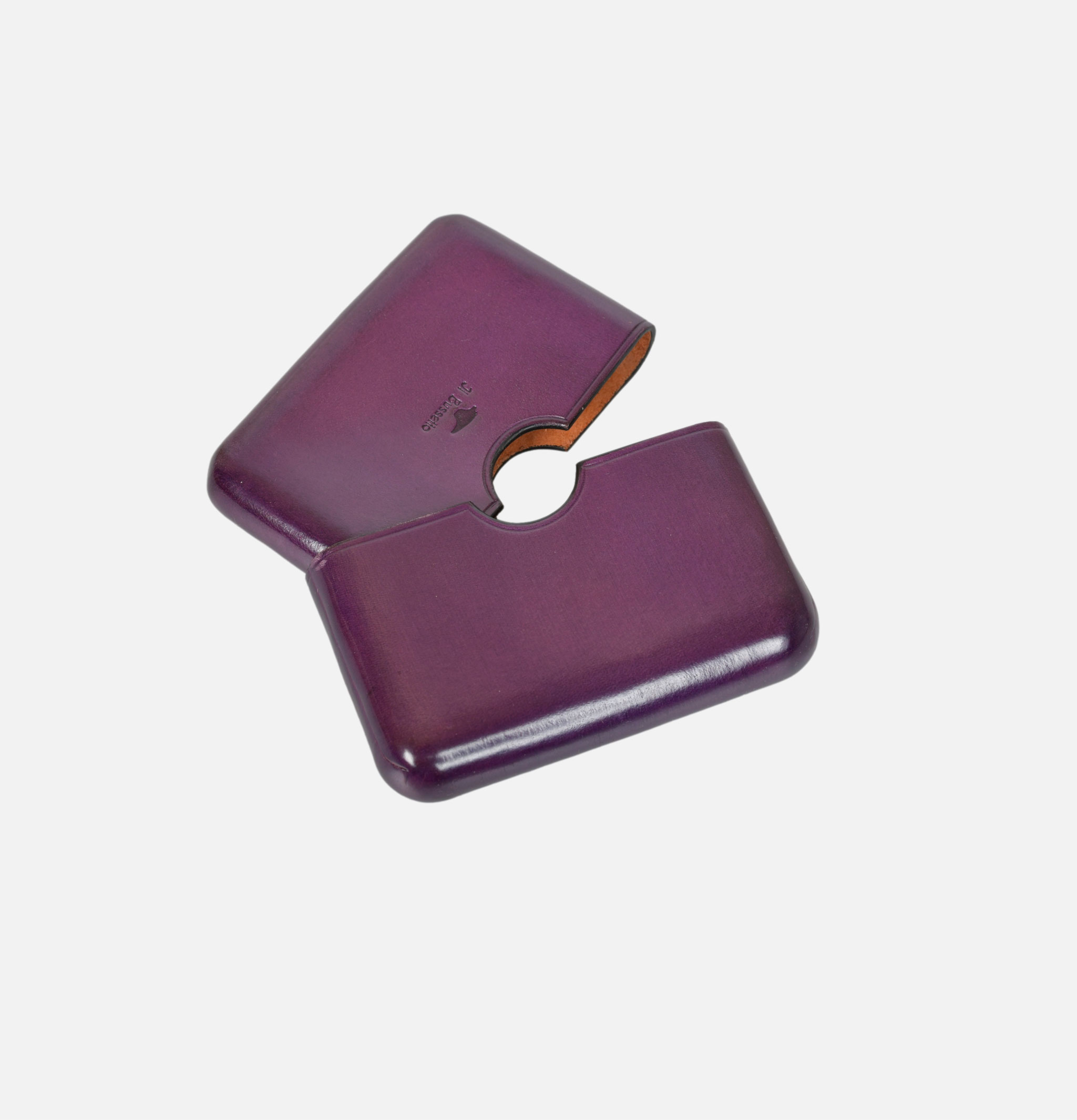 Leather card holder by Il Bussetto Purple