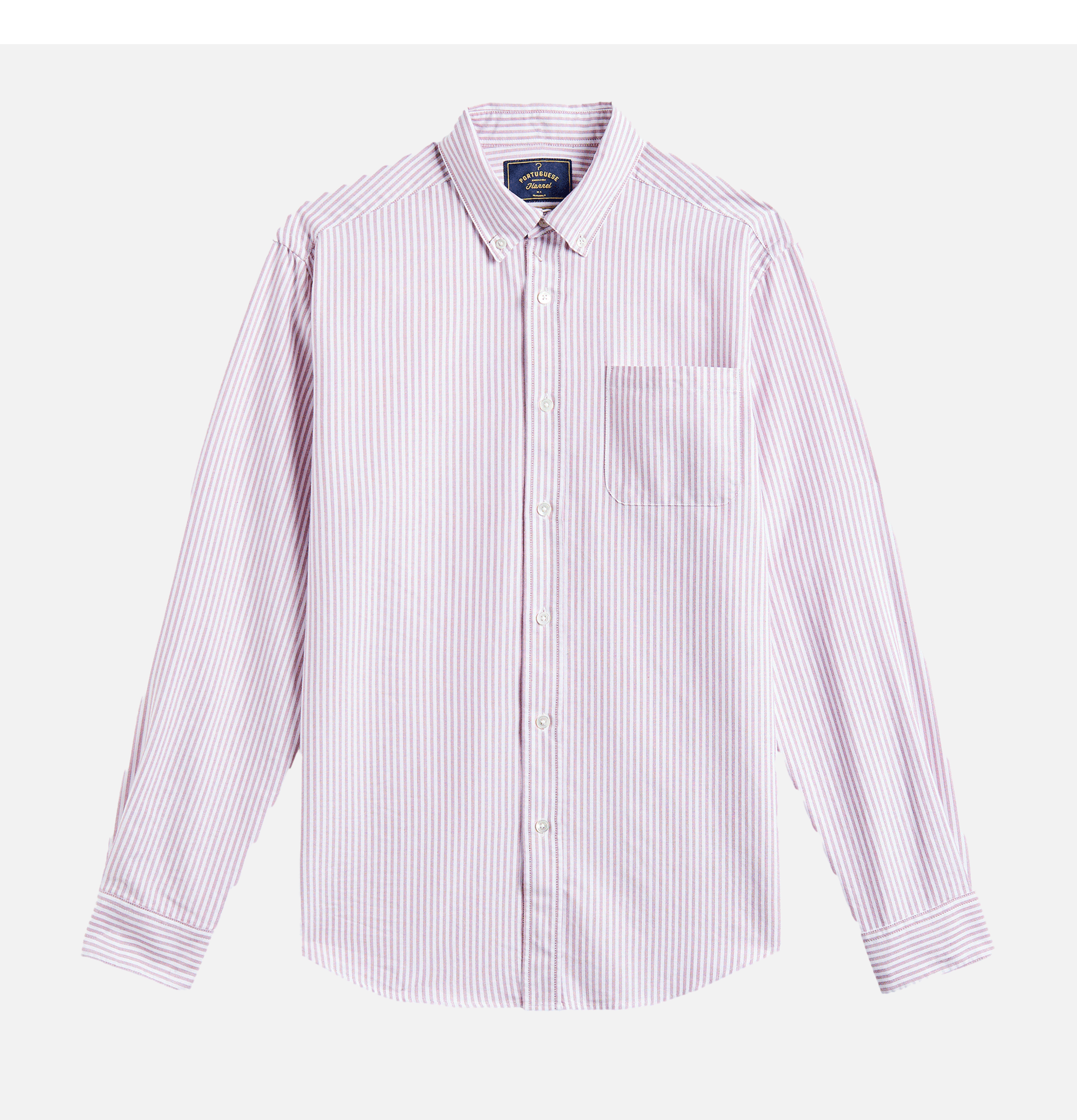 Portuguese Flannel Shirt Belavista Stripe Bordeaux
