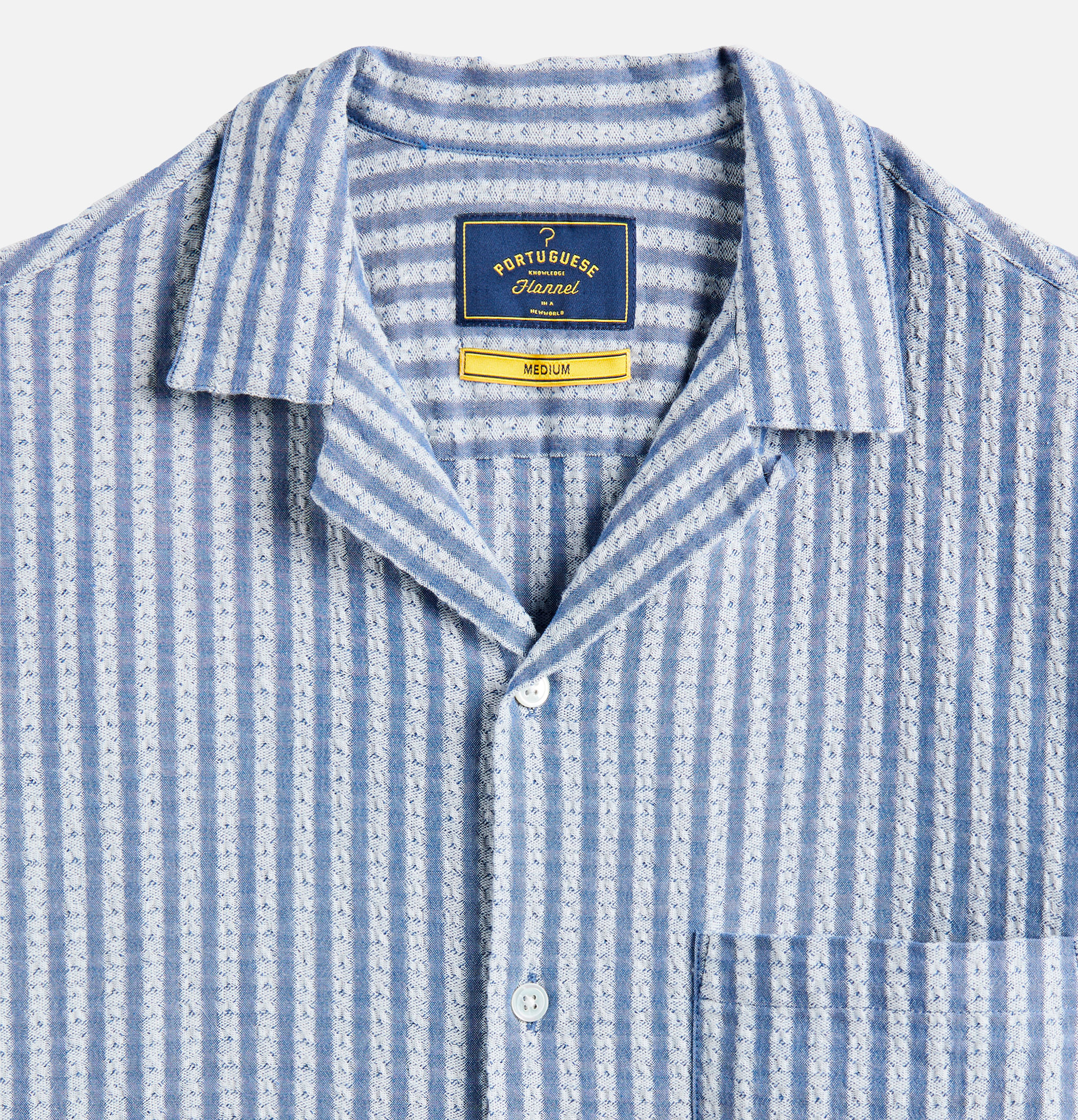 Portuguese Flannel Jacquard Chambray Shirt