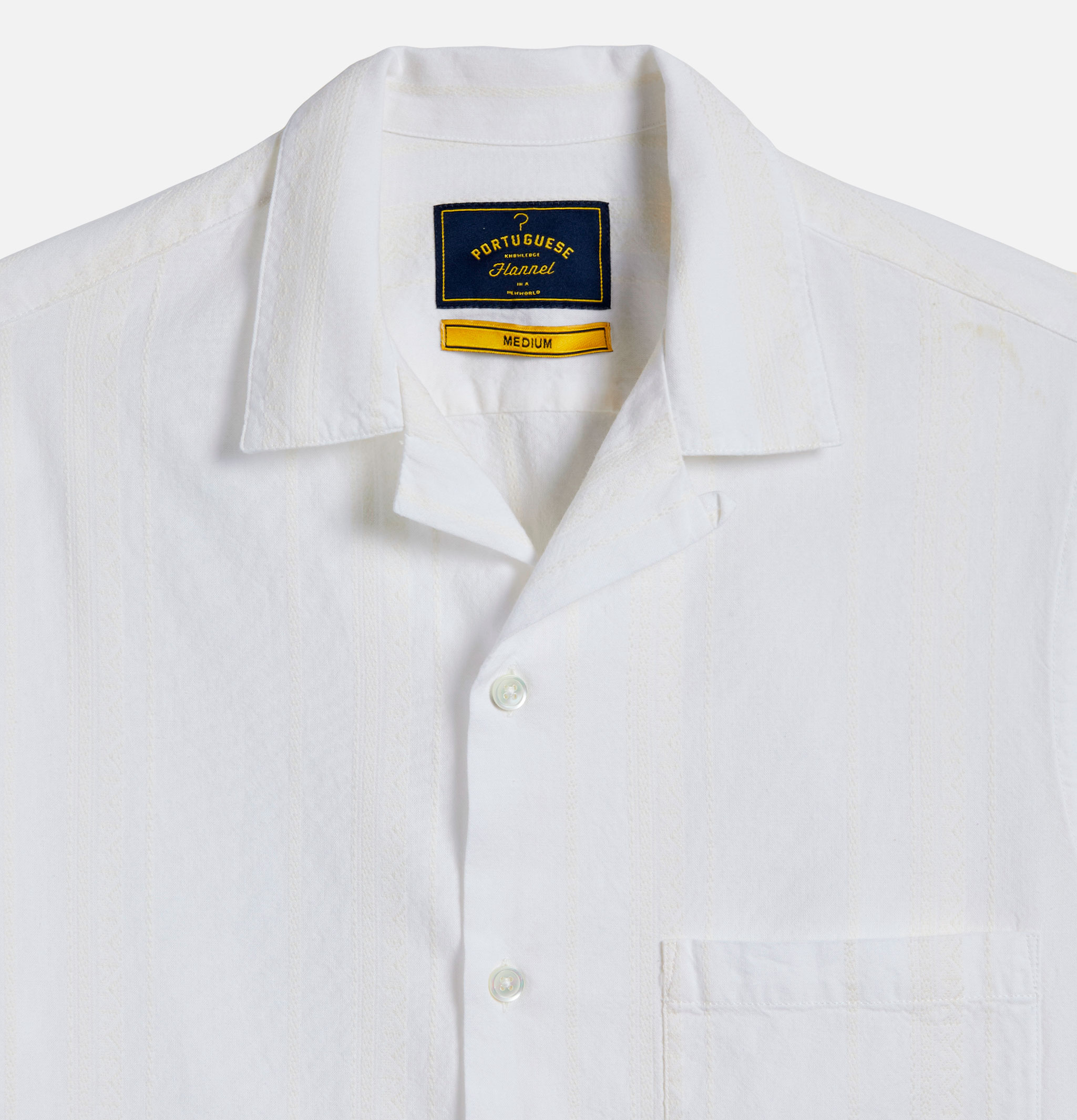 Portuguese Flannel Chemise Alqueva Blanc