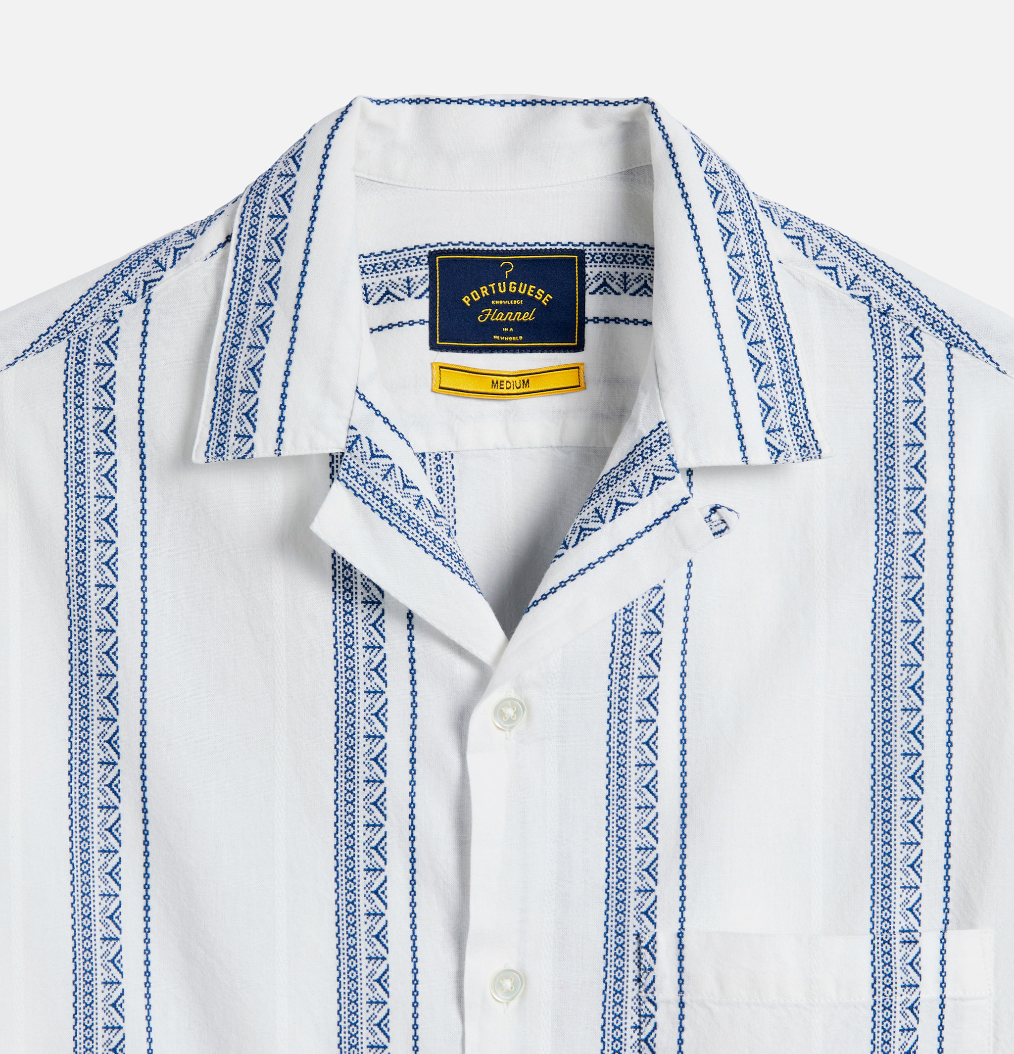 Portuguese Flannel Chemise Alqueva Blanc & Bleu