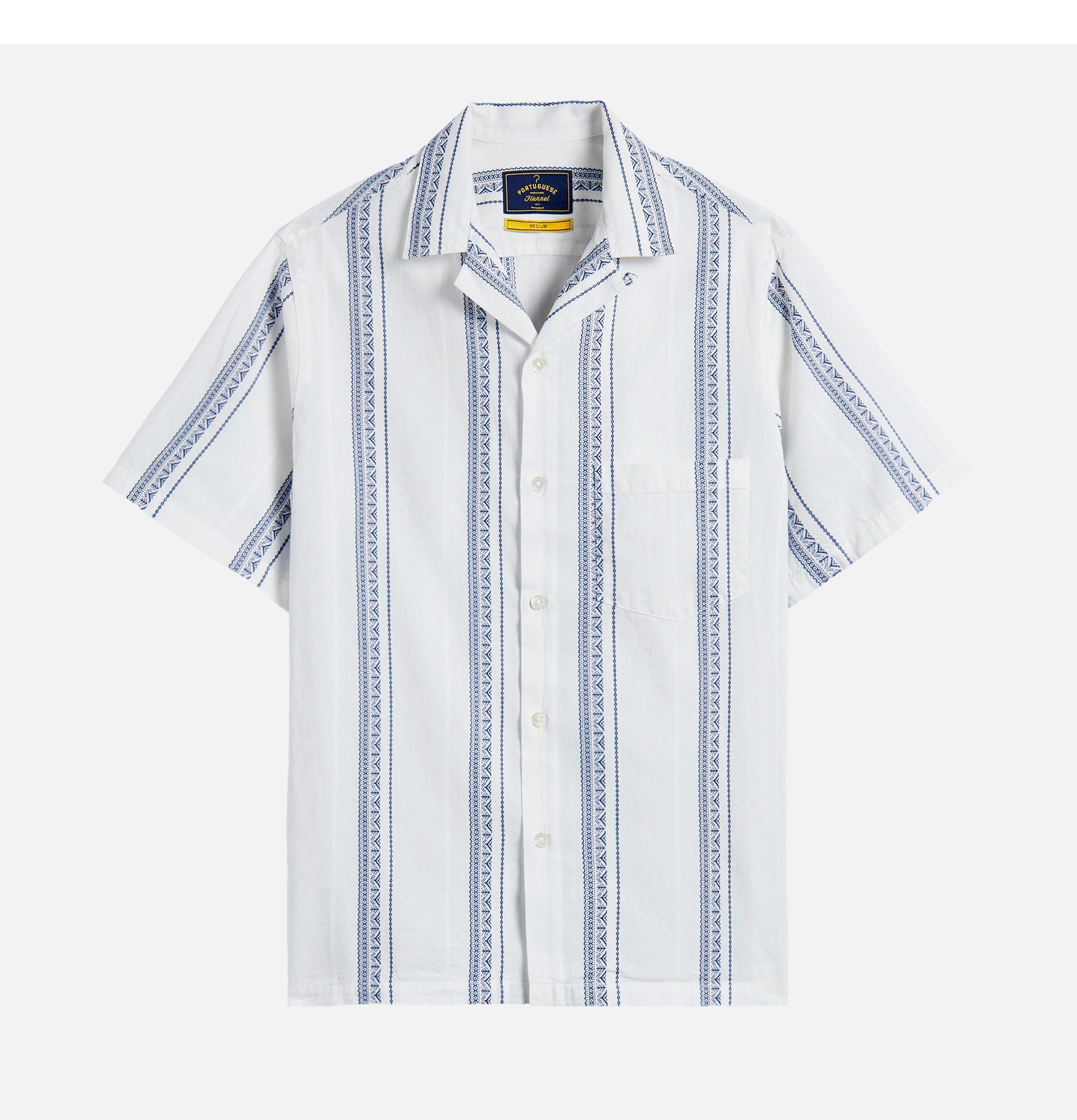 Portuguese Flannel Chemise Alqueva Blanc & Bleu