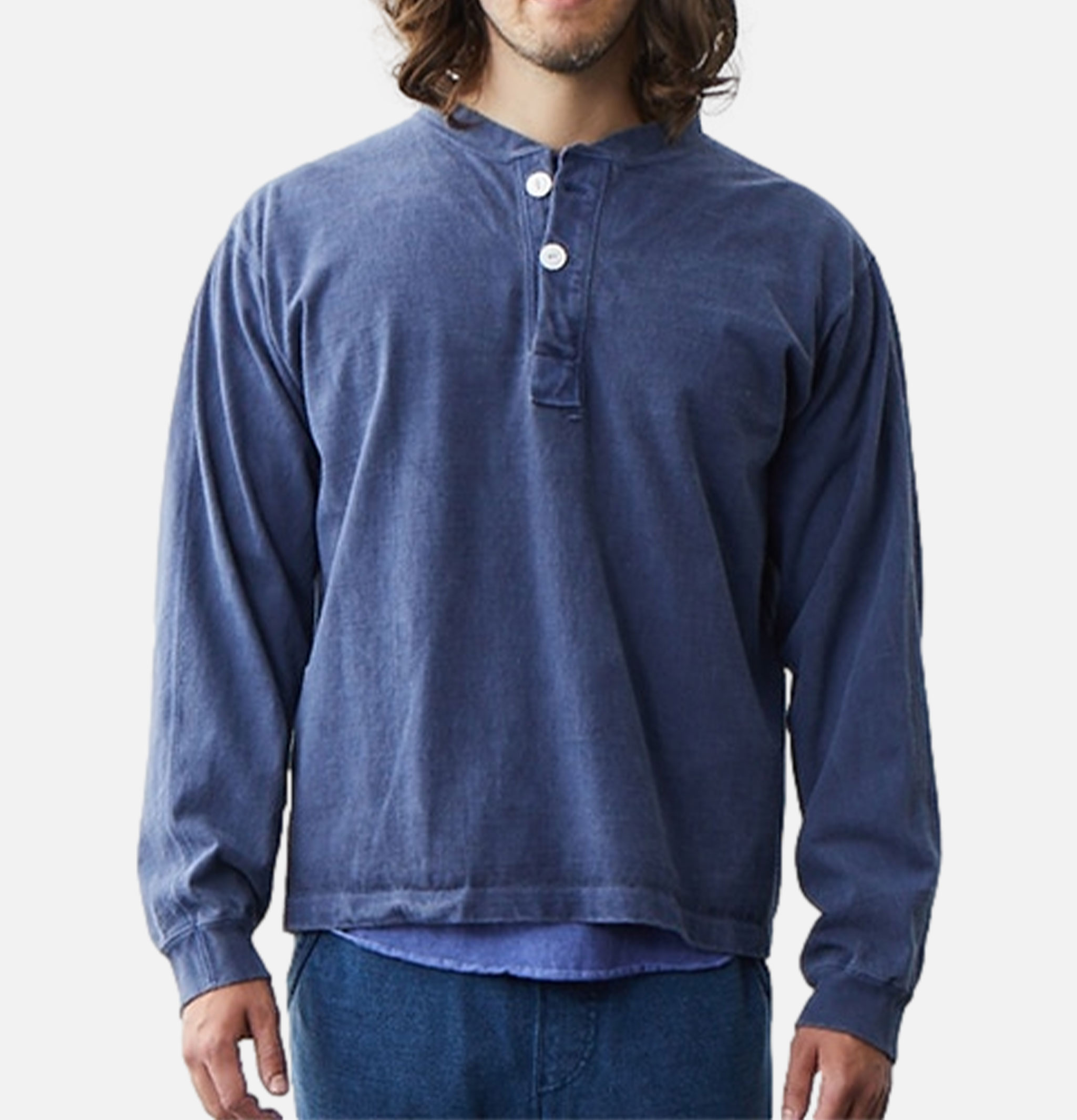 Good On Ls Heavy Henley Tee Navy