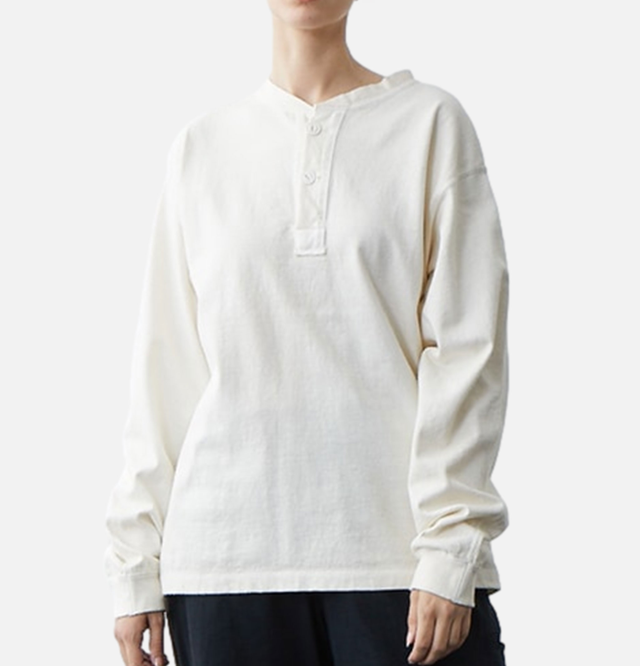 Good On Ls Heavy Henley Tee Natural