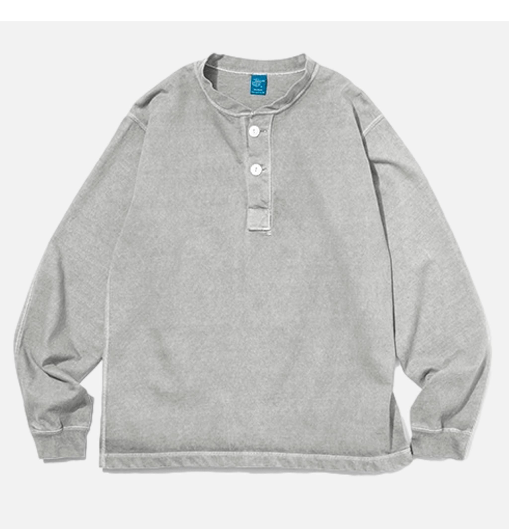 Good On Ls Heavy Henley Tee Ash Grey