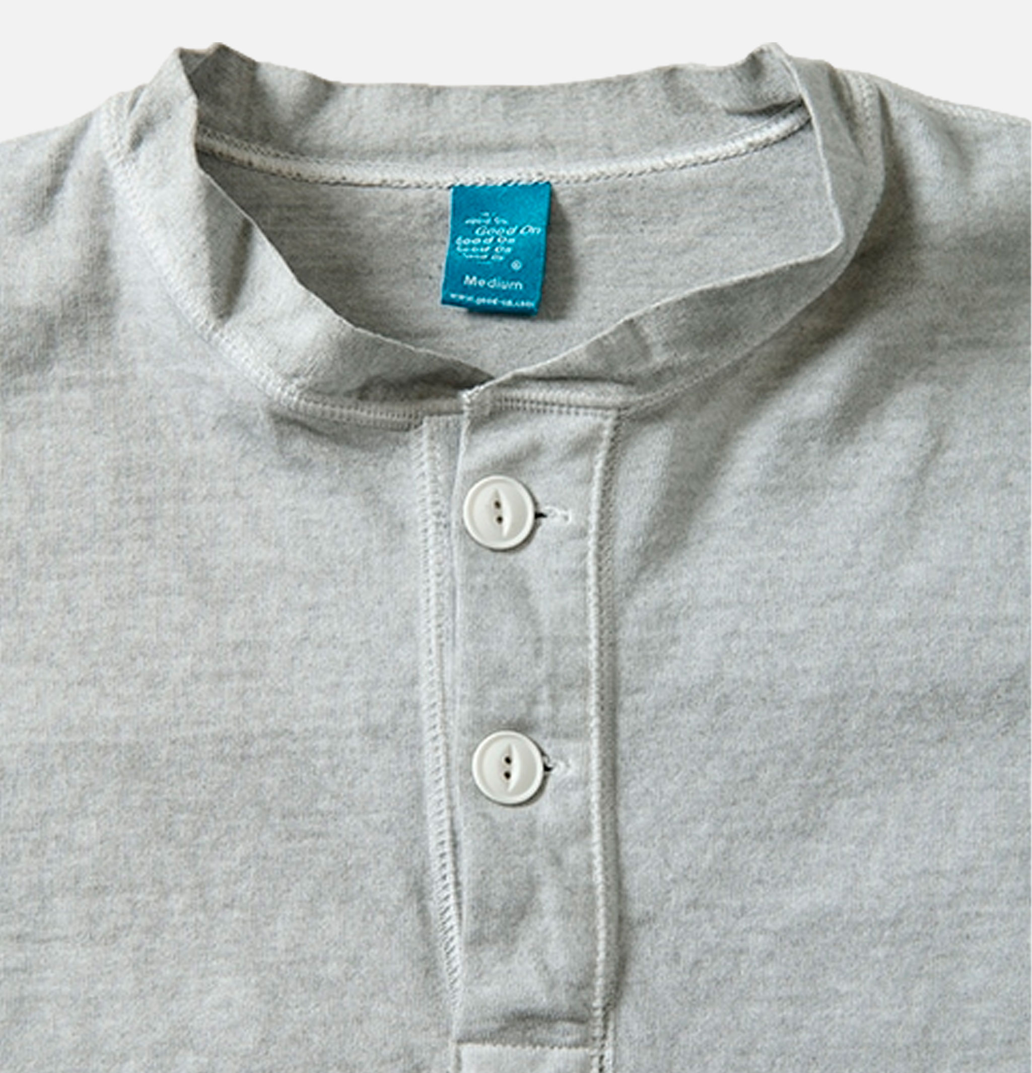 Good On Ls Heavy Henley Tee Ash Grey