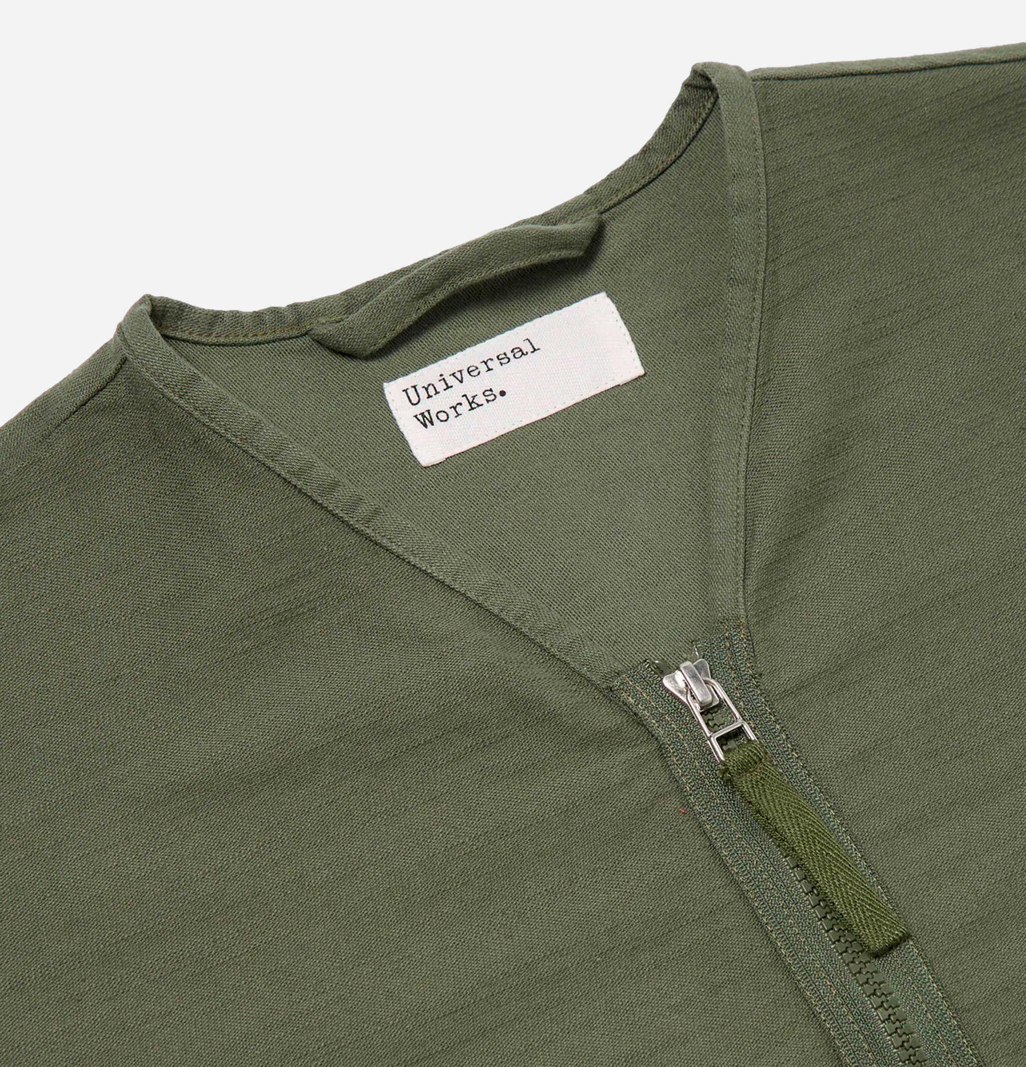 Universal Works Zip Liner Slub Sateen Olive