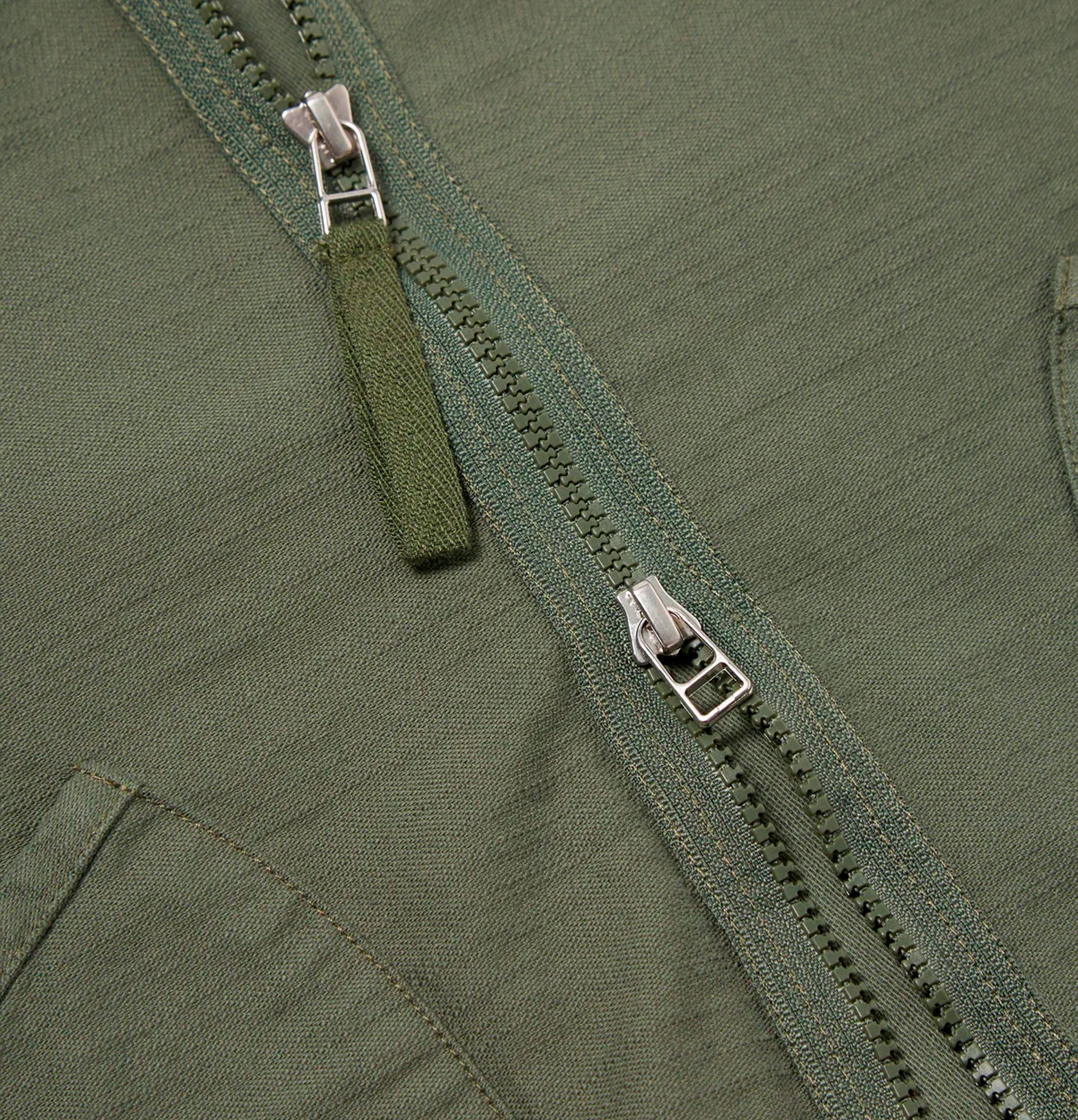 Universal Works Zip Liner Slub Sateen Olive