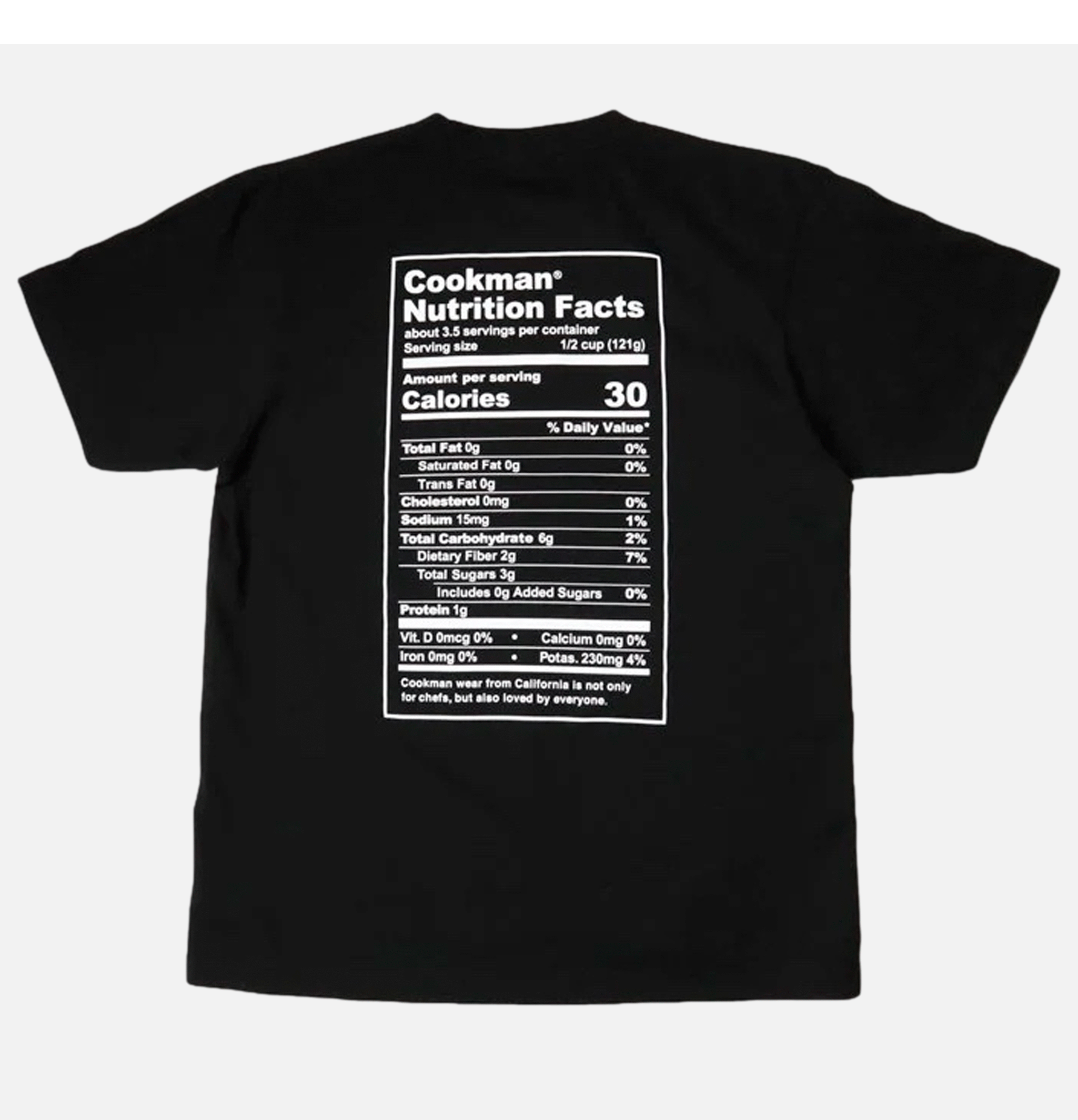 Cookman Nutrition Facts Black T-shirt