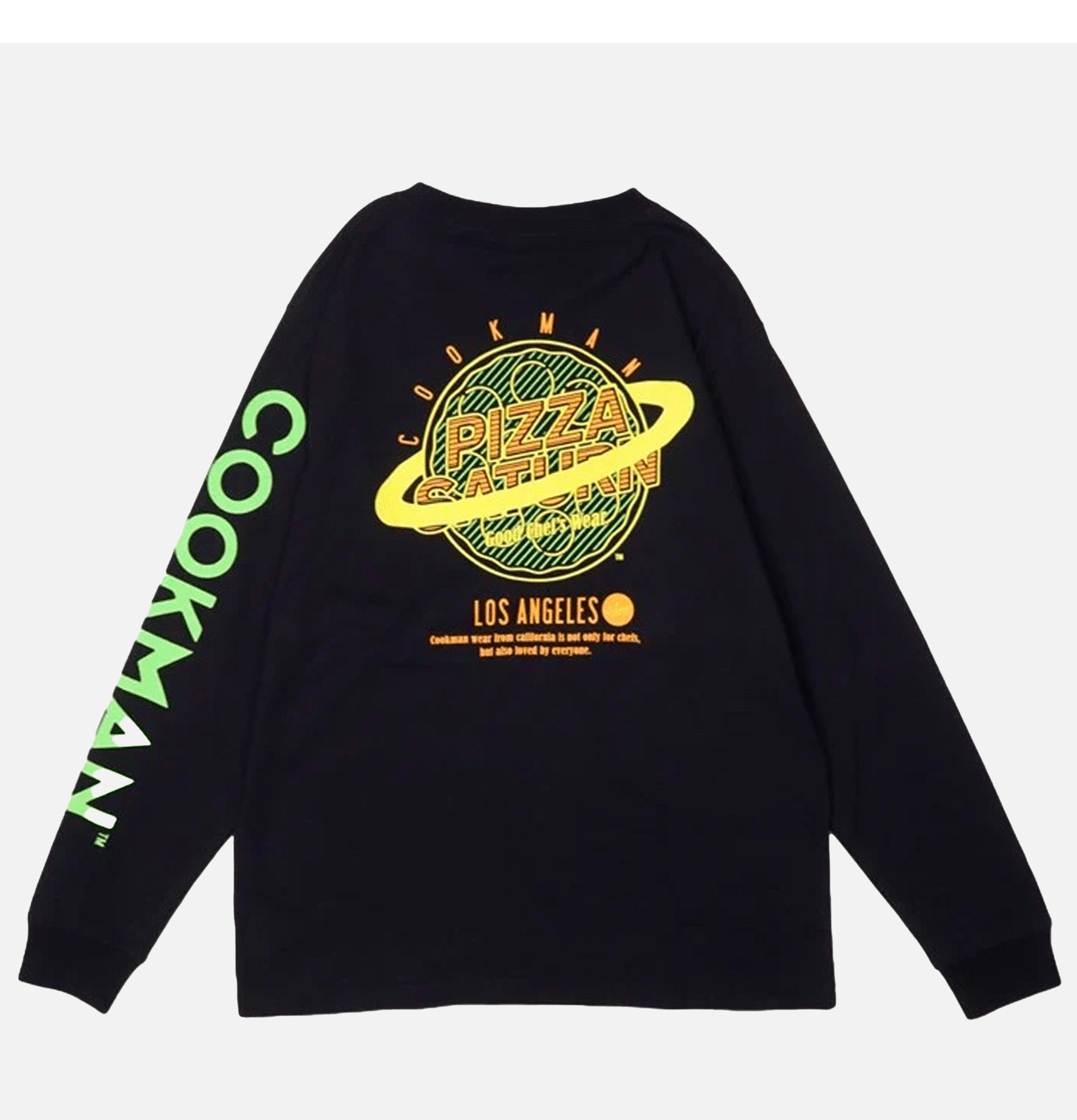 Cookman Tee Shirt Long Sleeve Pizza Black