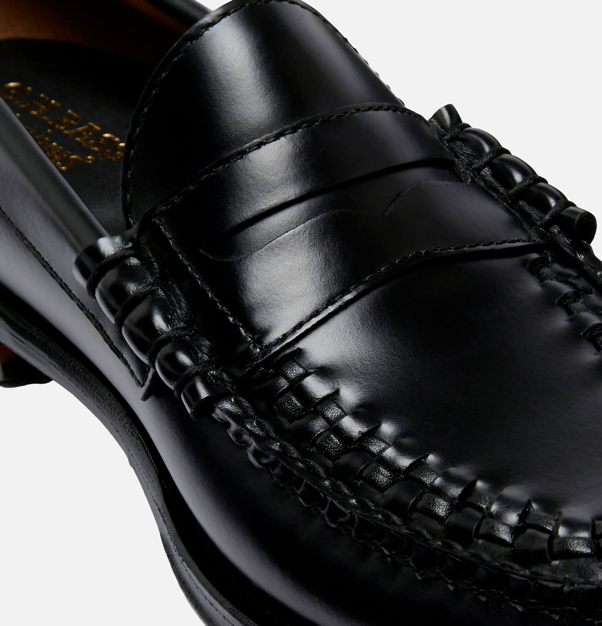 Womens G.H Bass Weejuns Weave Penny Loafer Black.