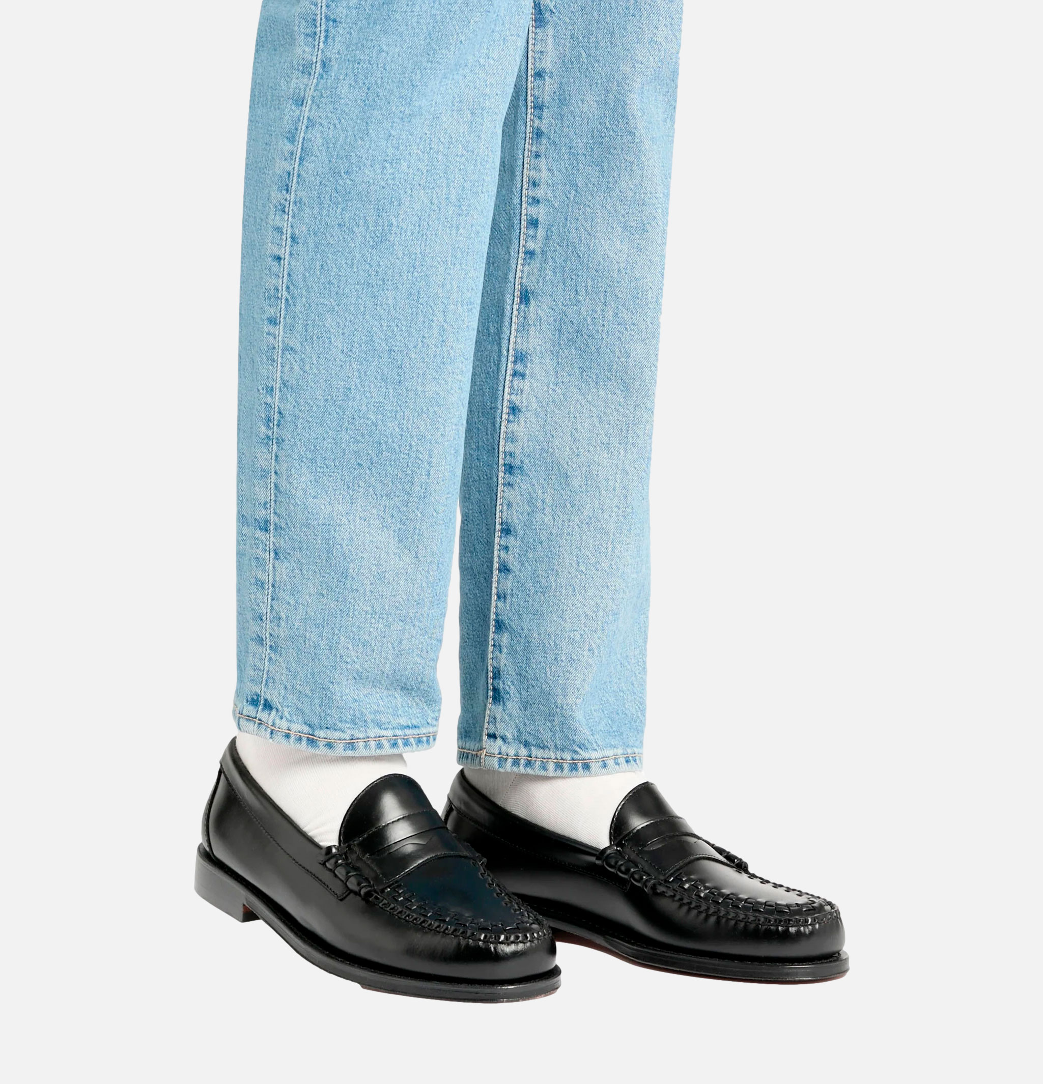 Womens G.H Bass Weejuns Weave Penny Loafer Black.