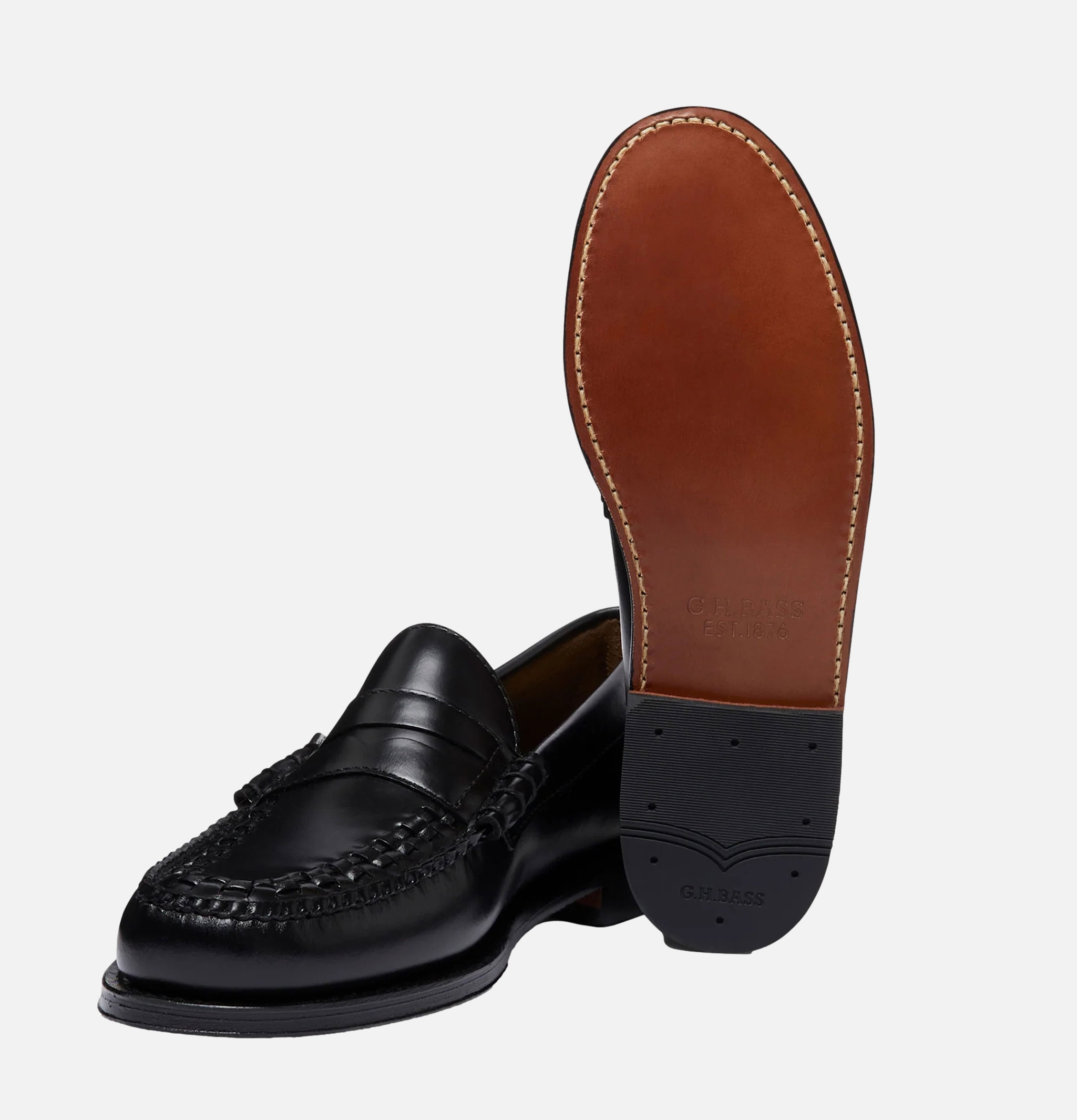Womens G.H Bass Weejuns Weave Penny Loafer Black.