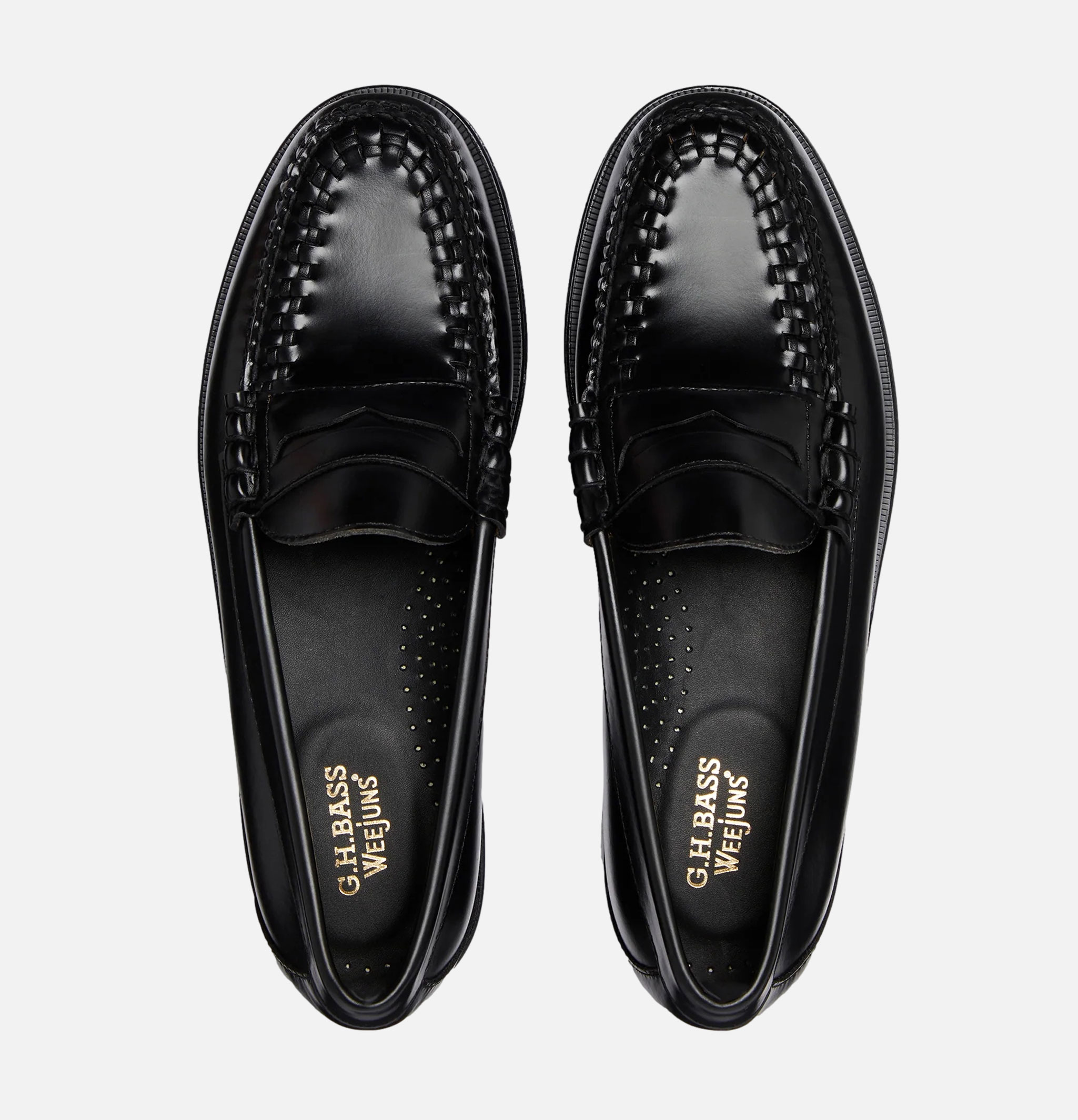 Womens G.H Bass Weejuns Weave Penny Loafer Black.