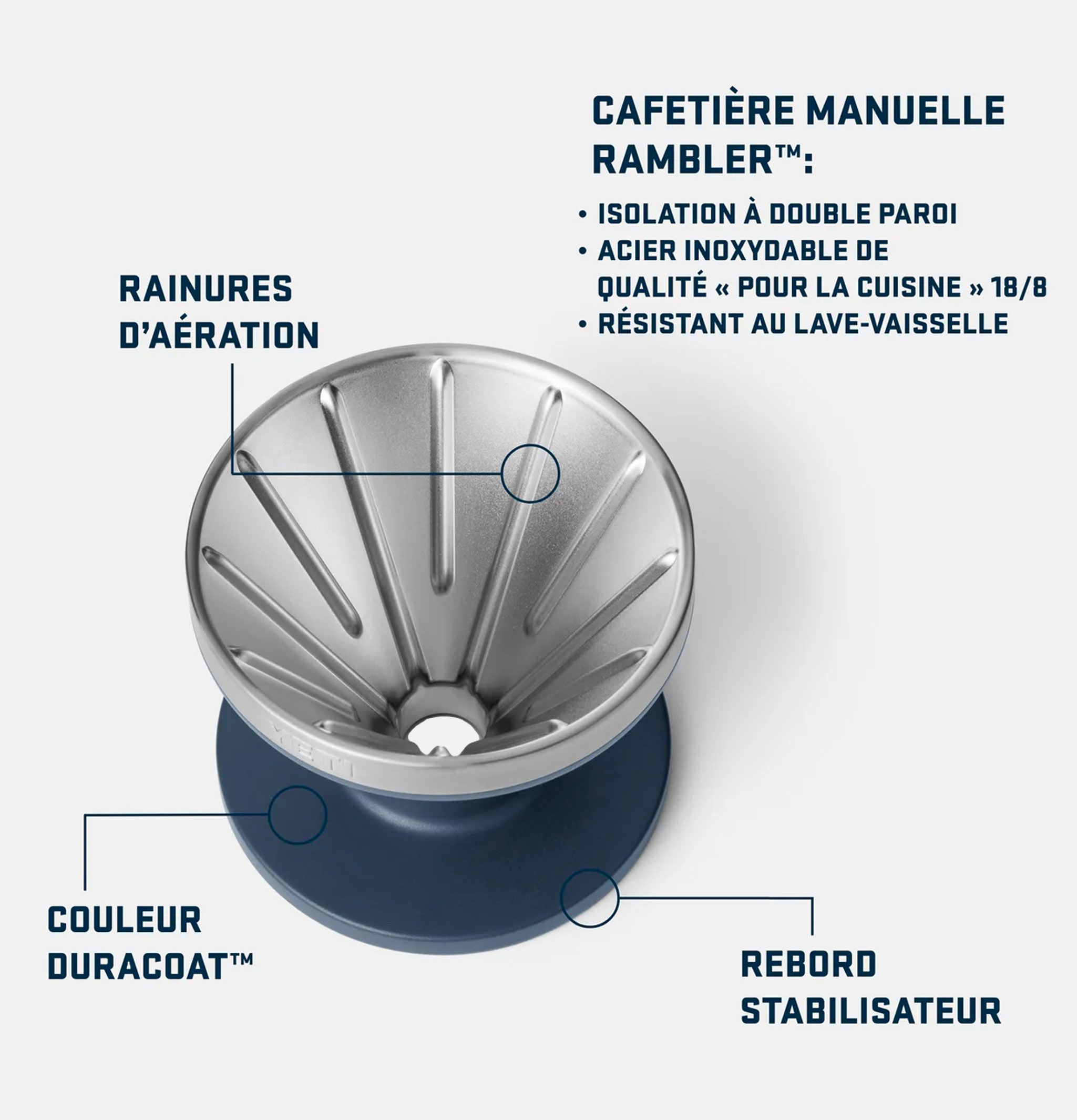 Yeti Rambler Pour Over Navy