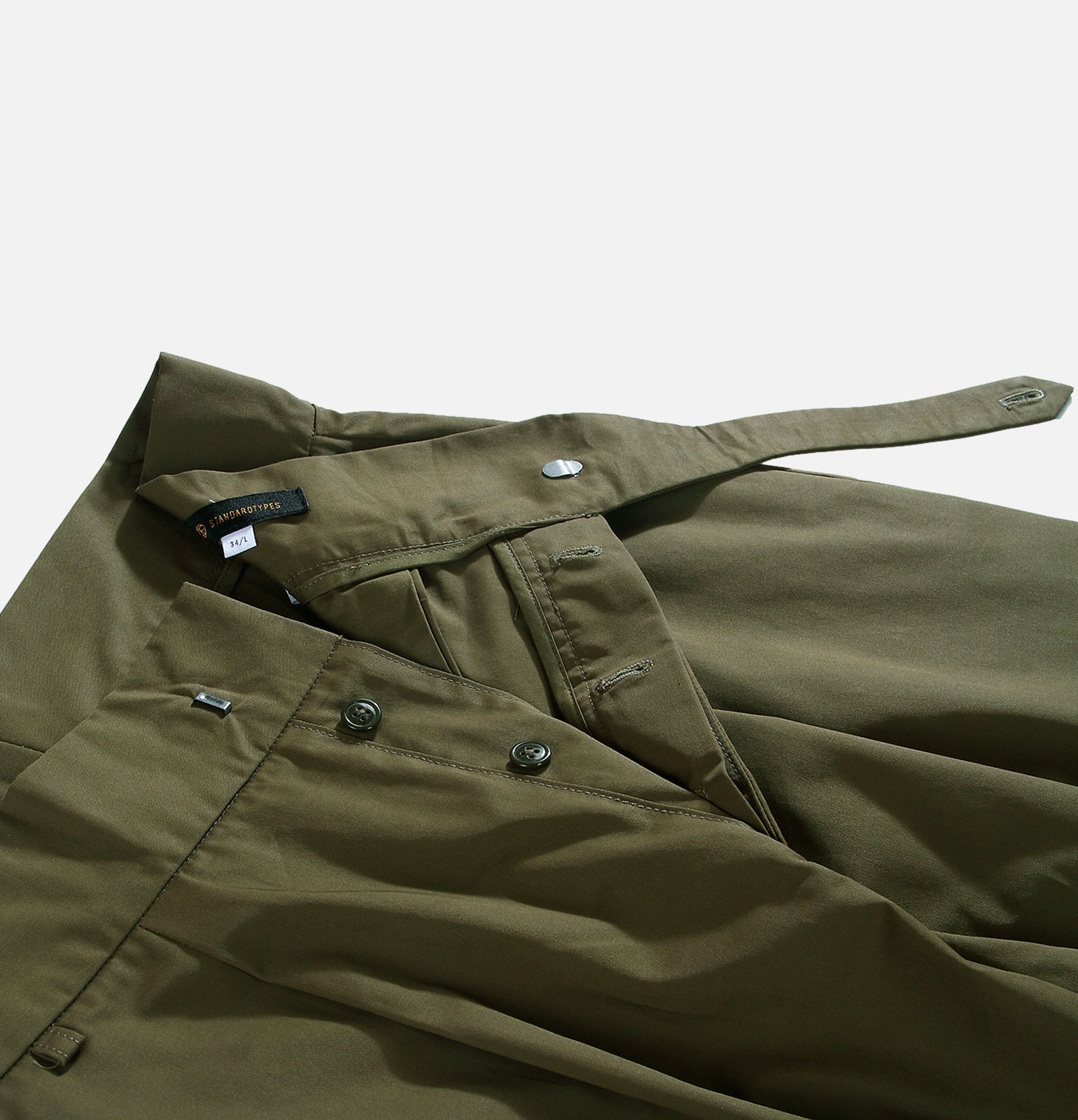 Standard Types Side button pants - ST004 Green