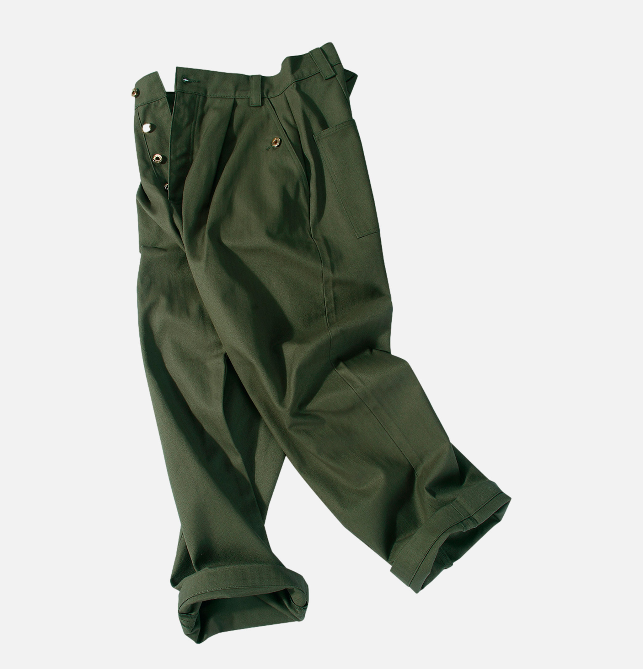 Standard Types Naval Button Trousers Green - ST048