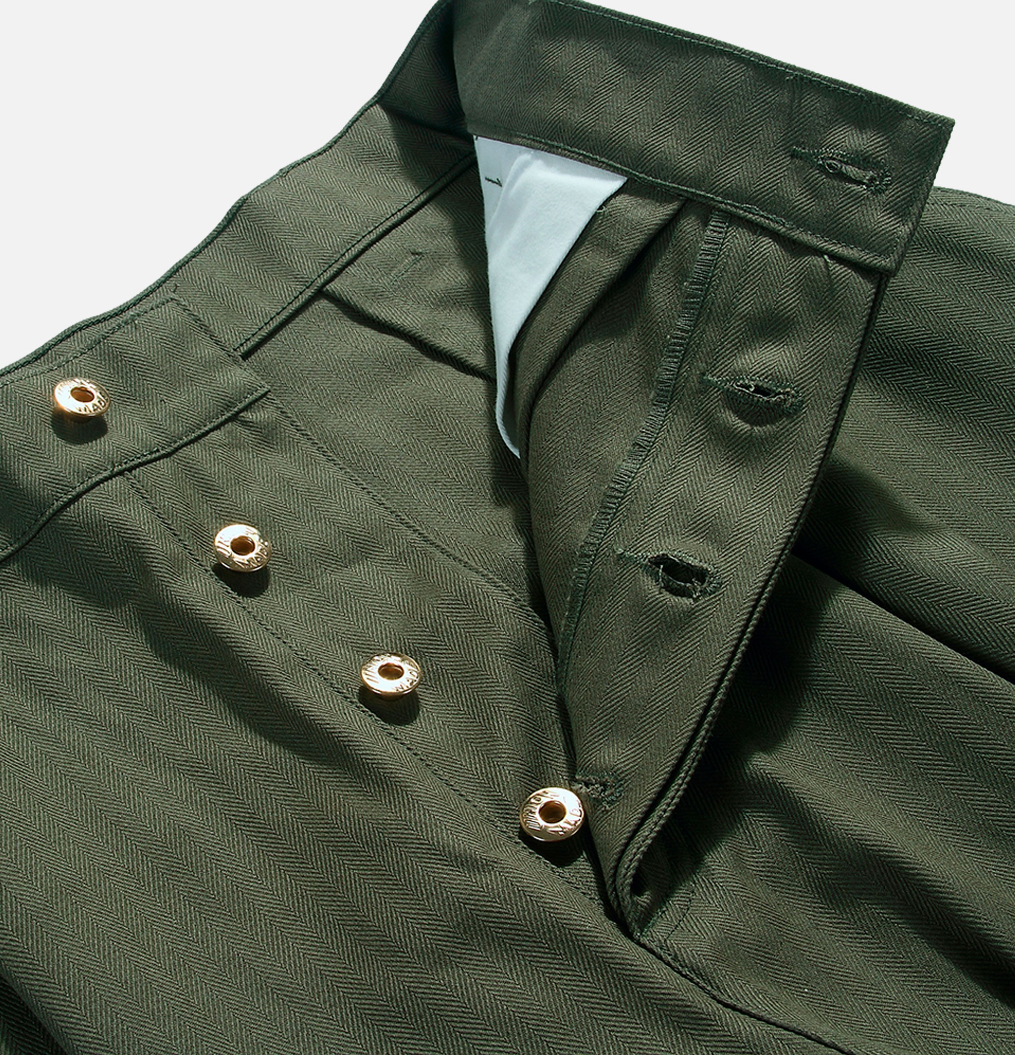 Standard Types Naval Button Trousers Green - ST048