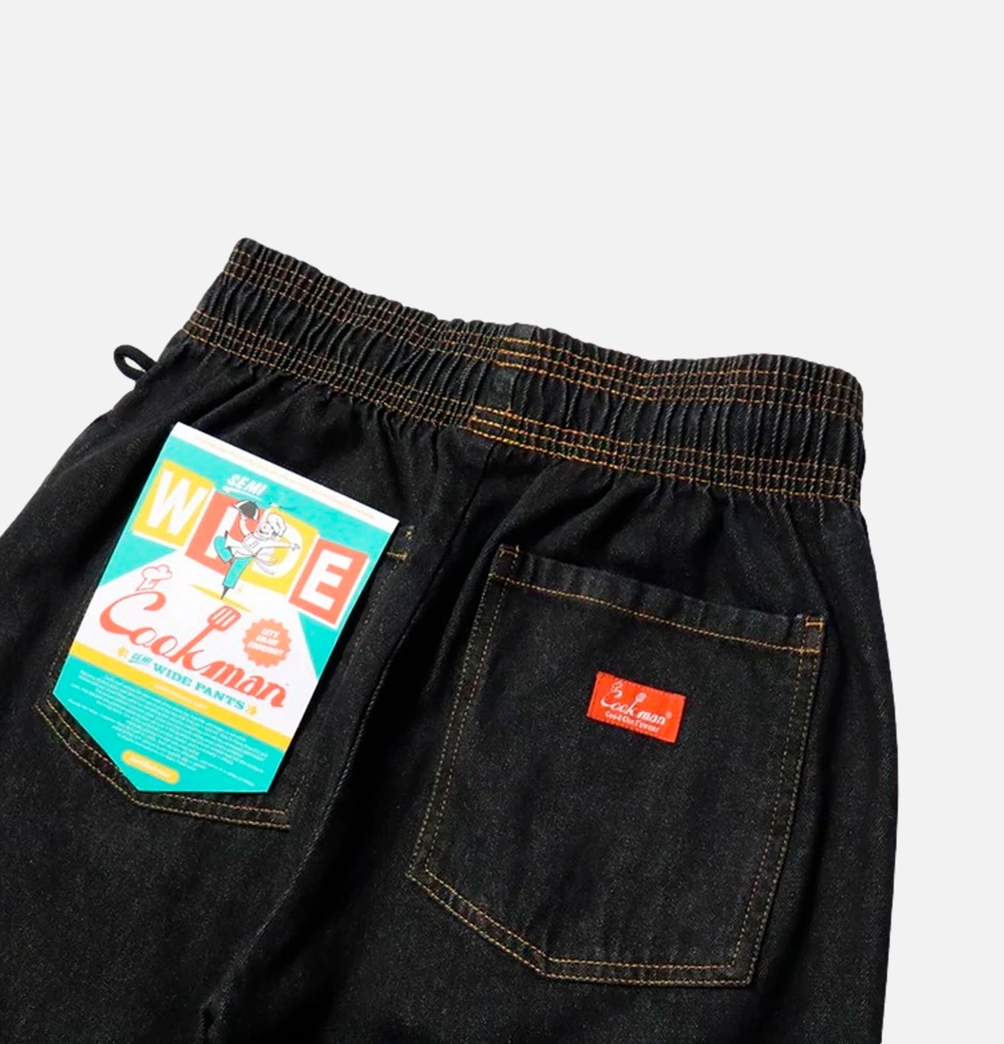 Cookman Chef Pant Semiwide Denim Black