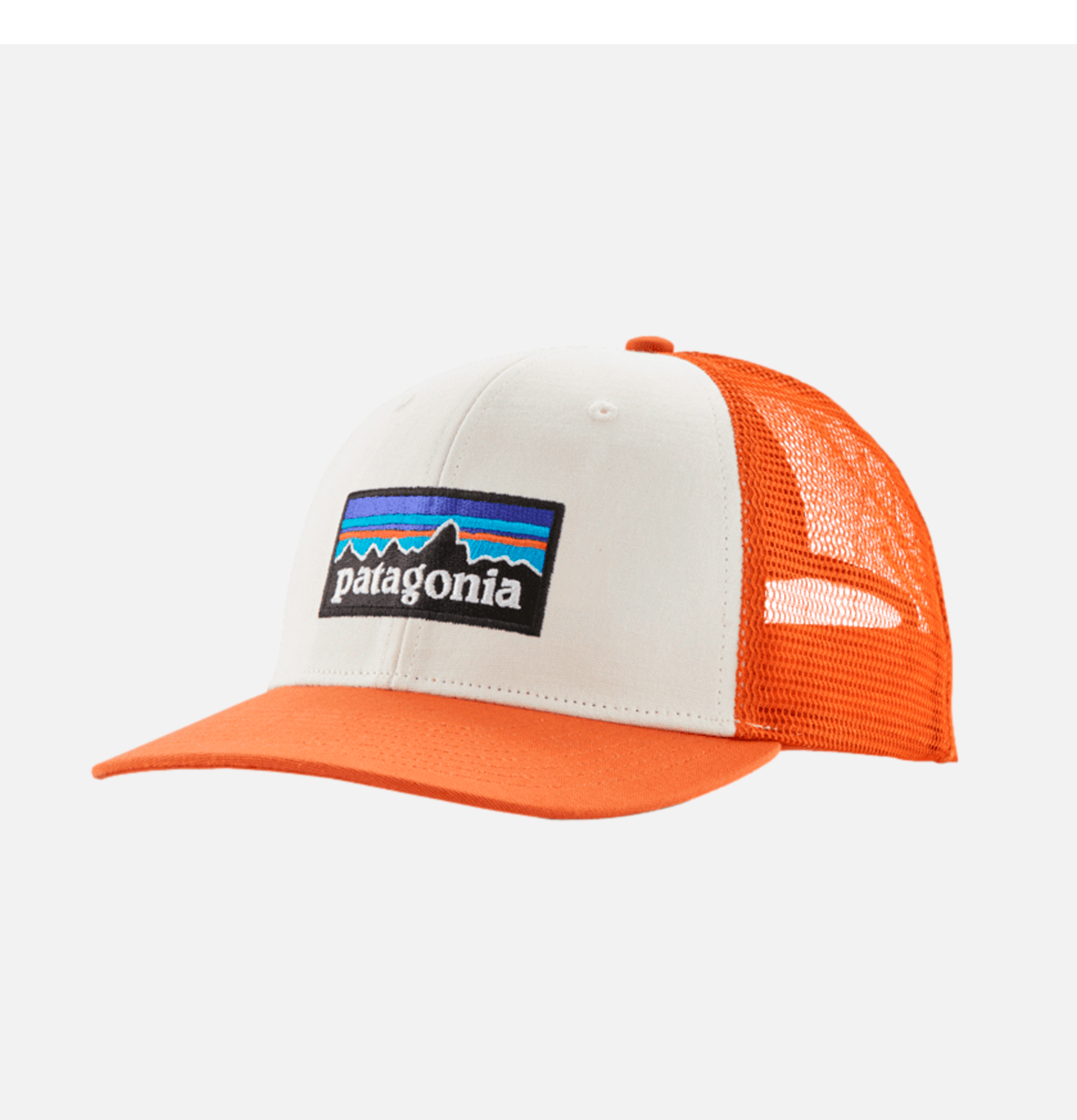 Casquette Patagonia P6 Logo Trucker White Redtail Rust