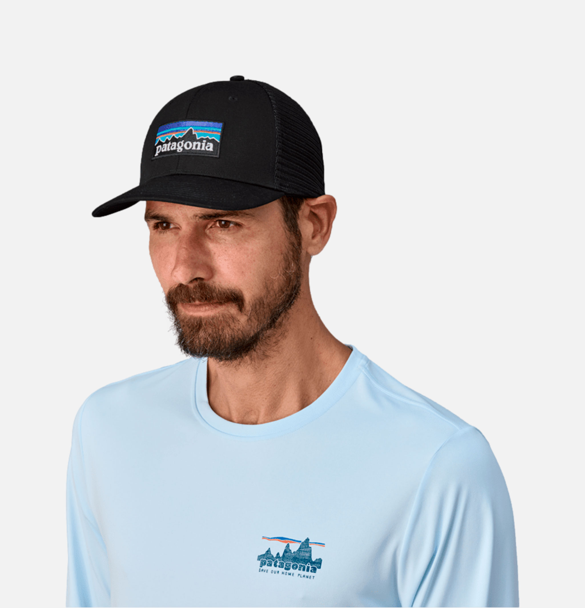 Patagonia P6 Logo Trucker Cap Black