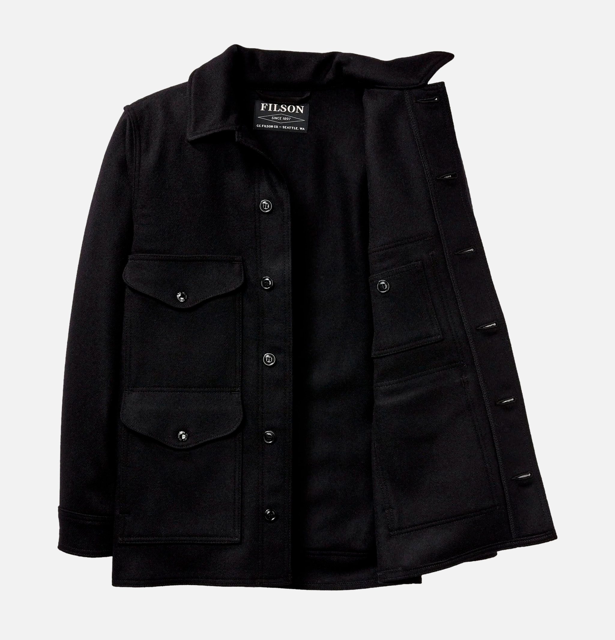 Filson Veste Wool Mackinaw Cruiser Noir