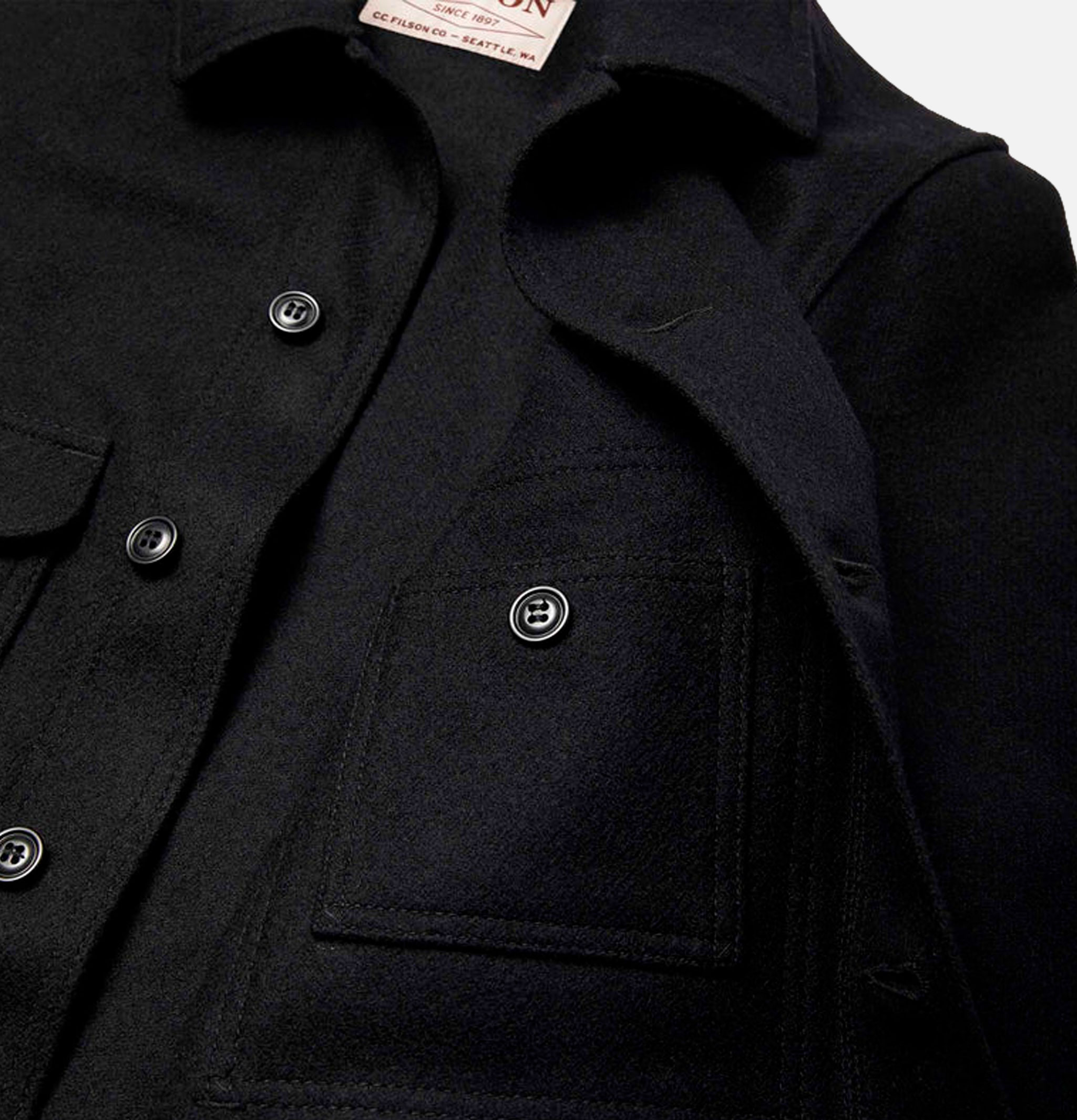 Filson Veste Wool Mackinaw Cruiser Noir