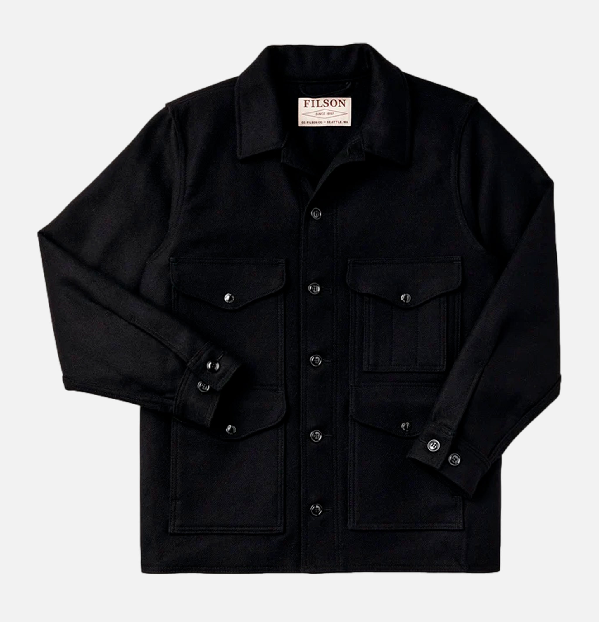 Filson Veste Wool Mackinaw Cruiser Noir