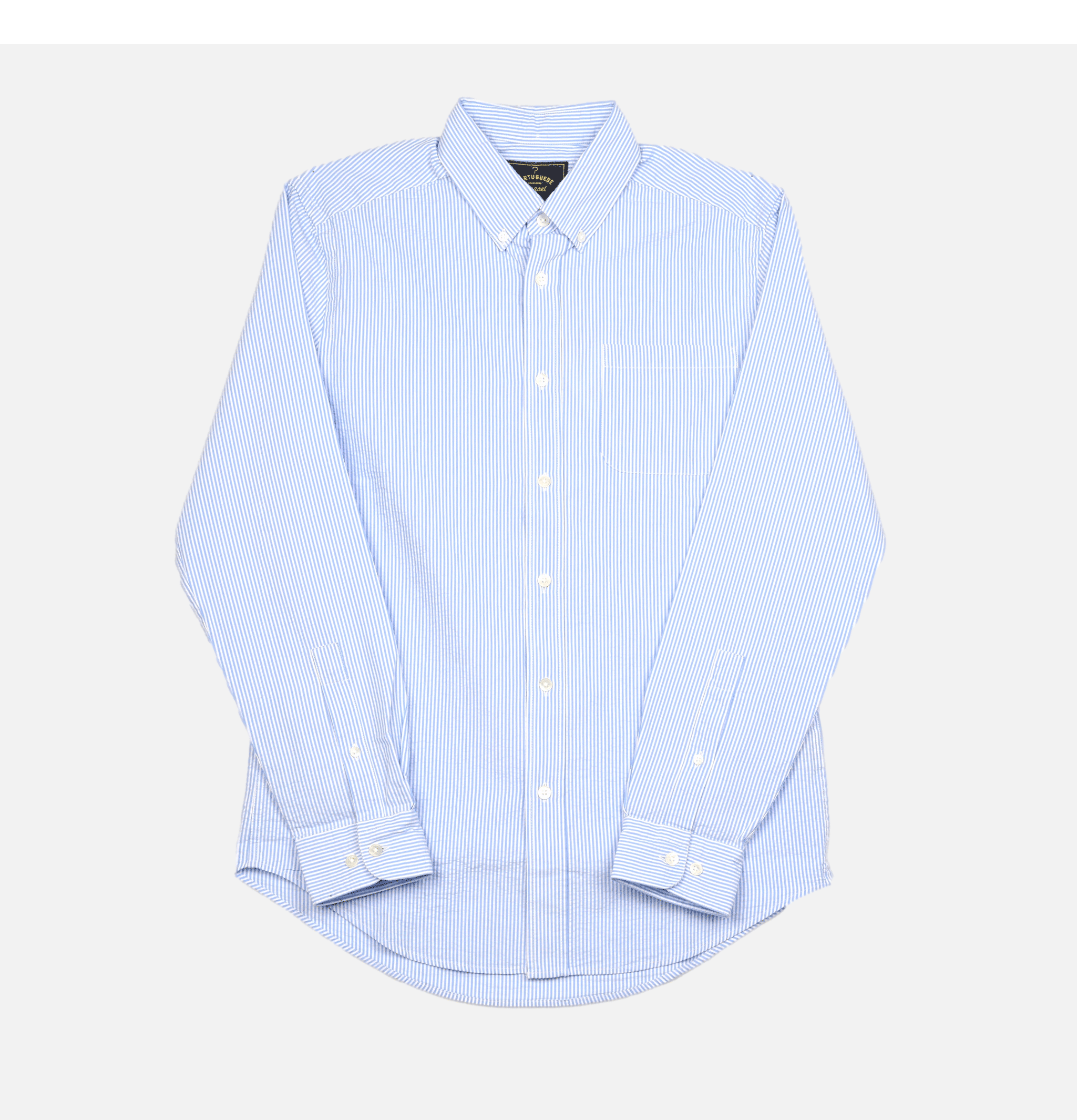 Portuguese Flannel Chemise Atlantico Stripe Bleu