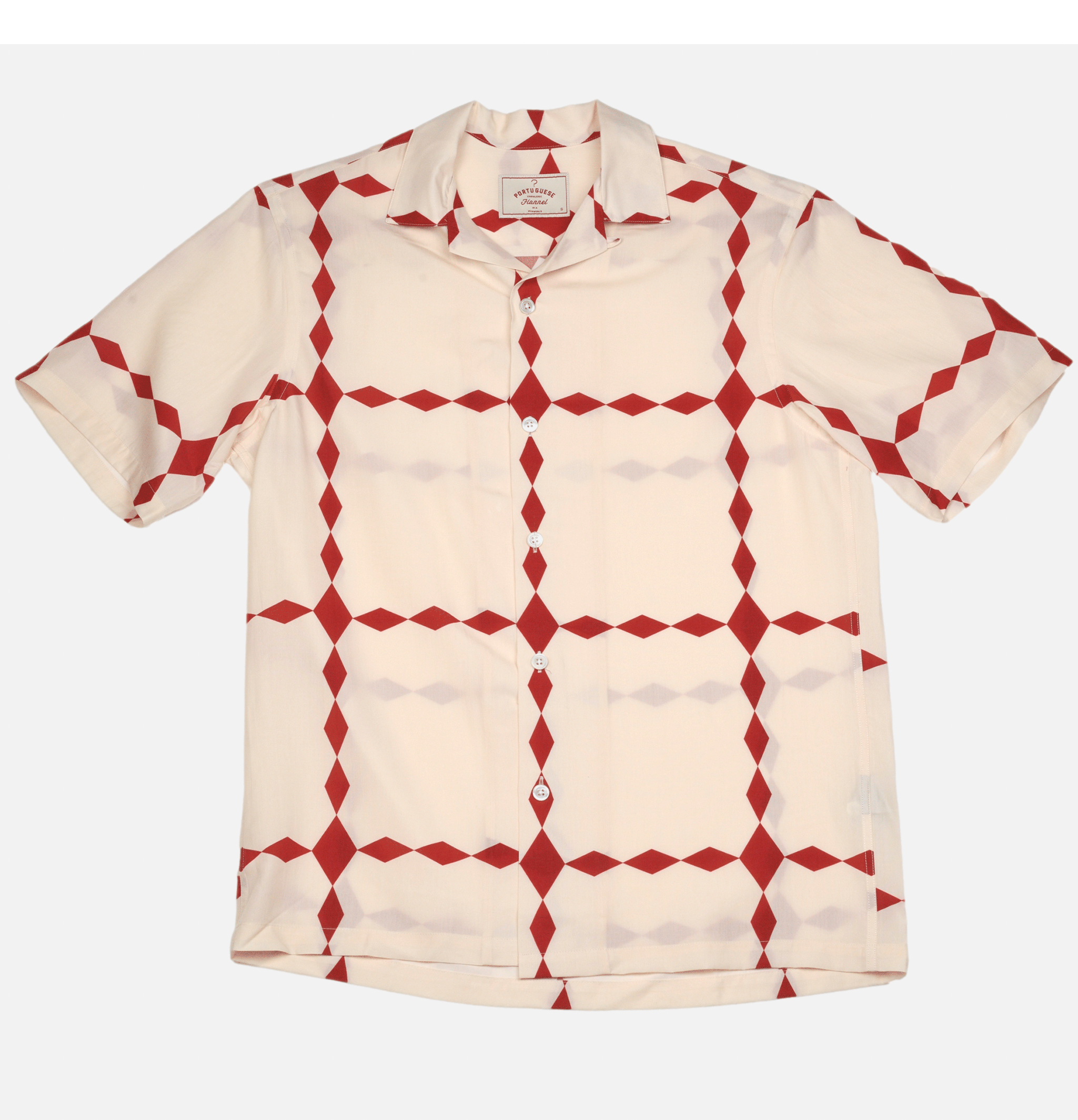 Portuguese Flannel Chemise Diamonds Ecru