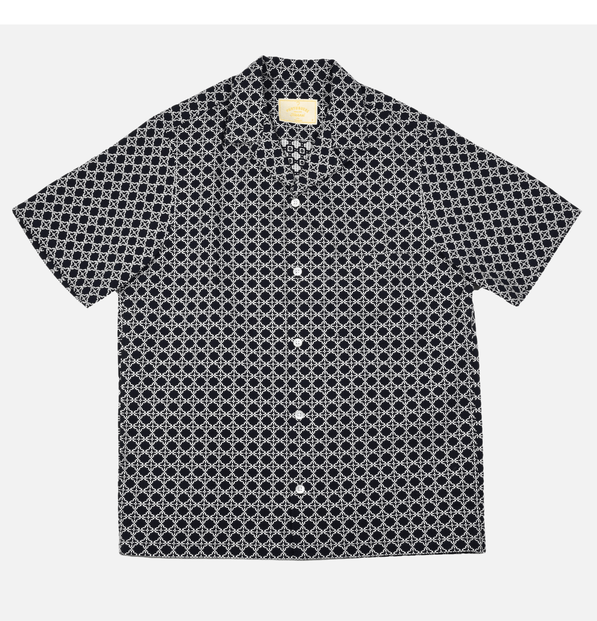 Portuguese Flannel Tile White Navy Shirt