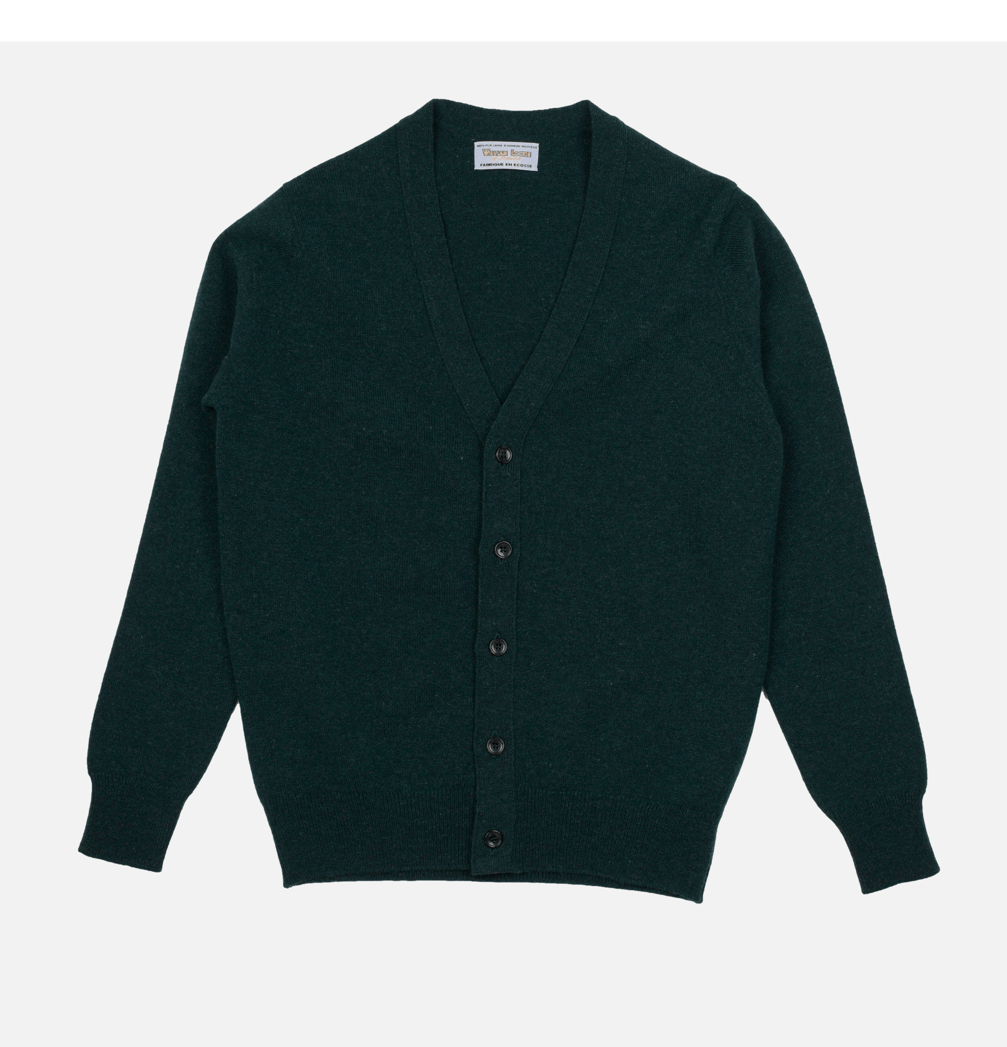 William Lockie Lambswool Cardigan Green Astra