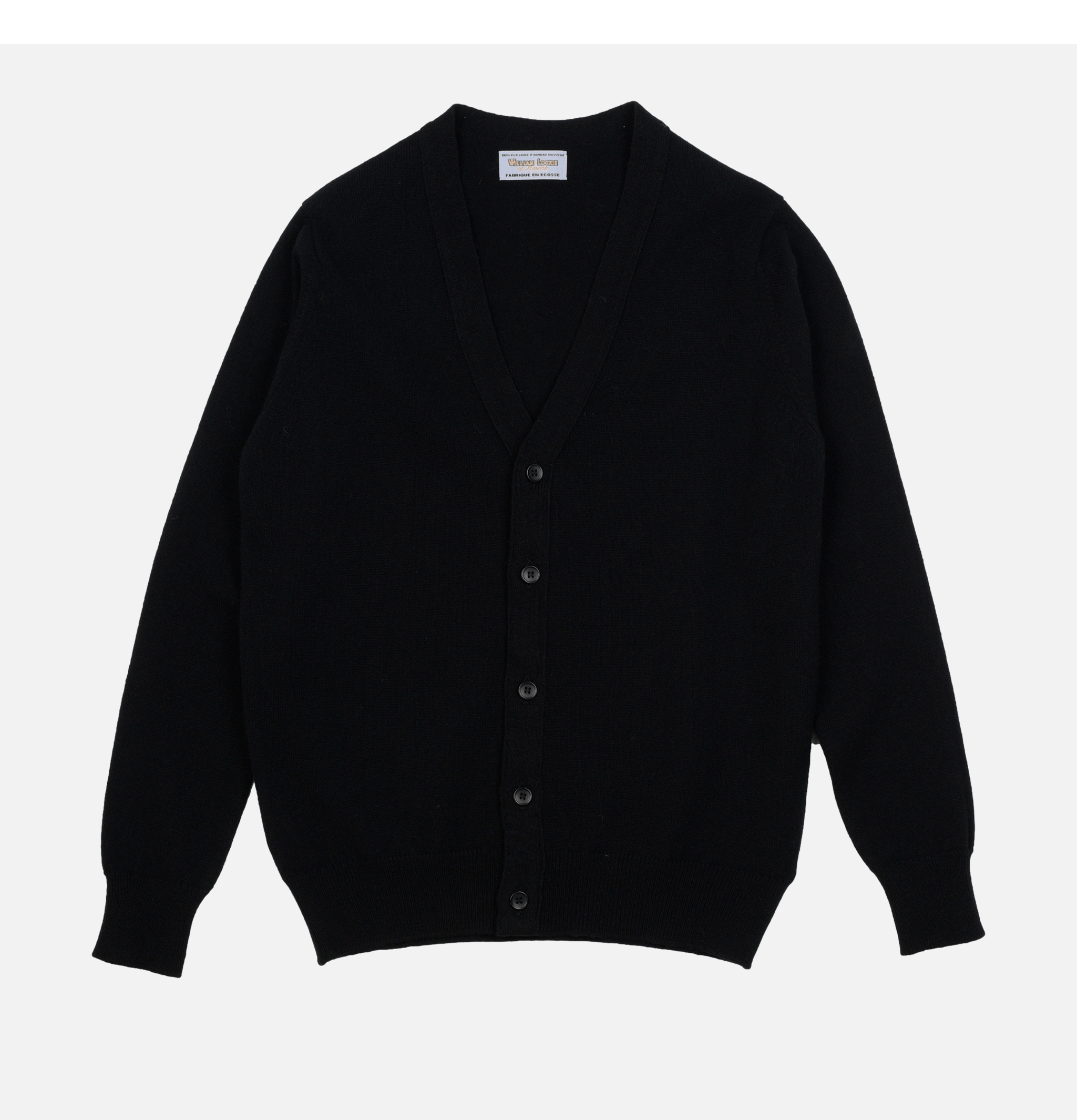 William Lockie Lambswool Cardigan Black