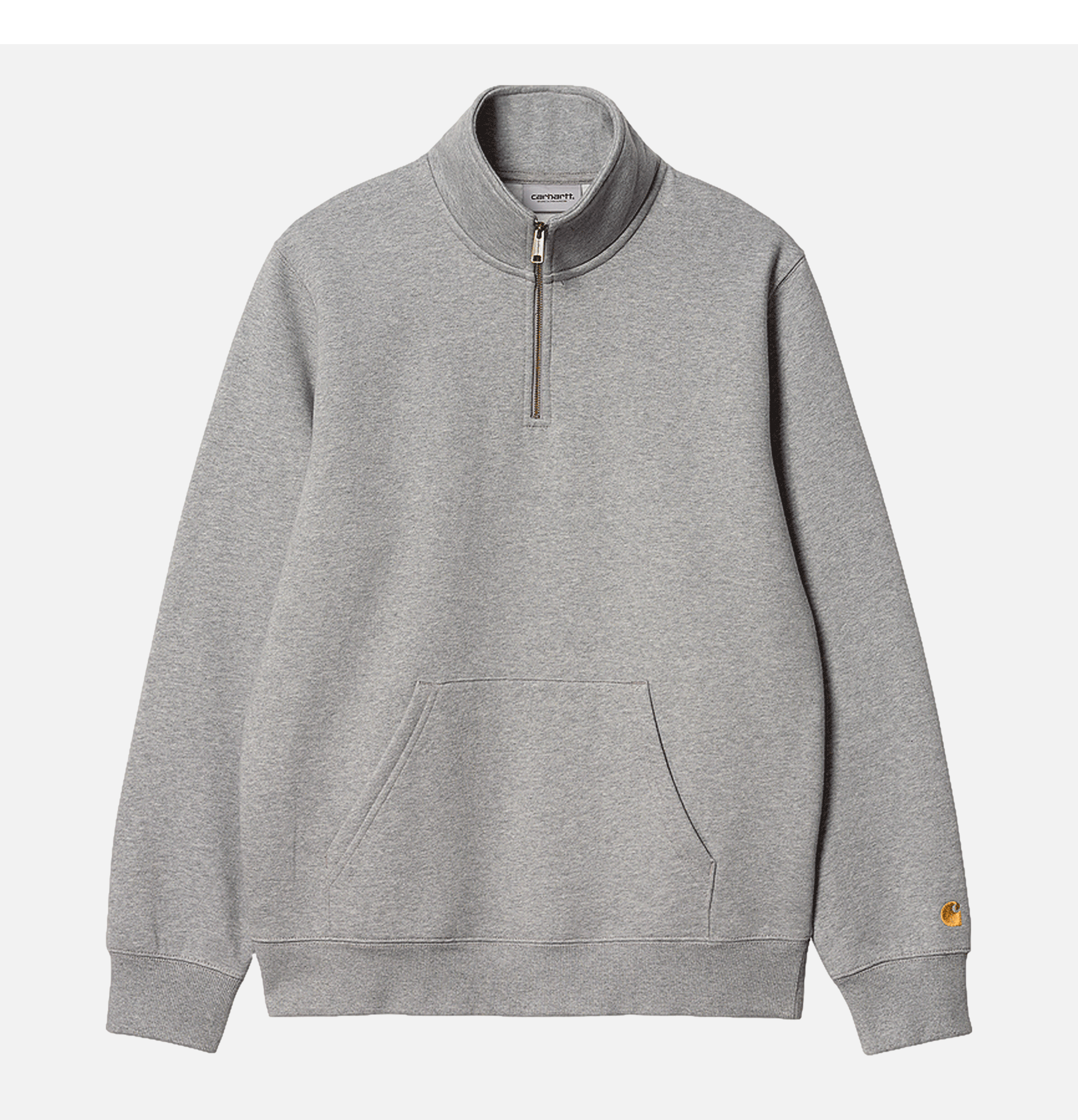 Carhartt WIP Chase Zip Neck Sweater Grey Heather