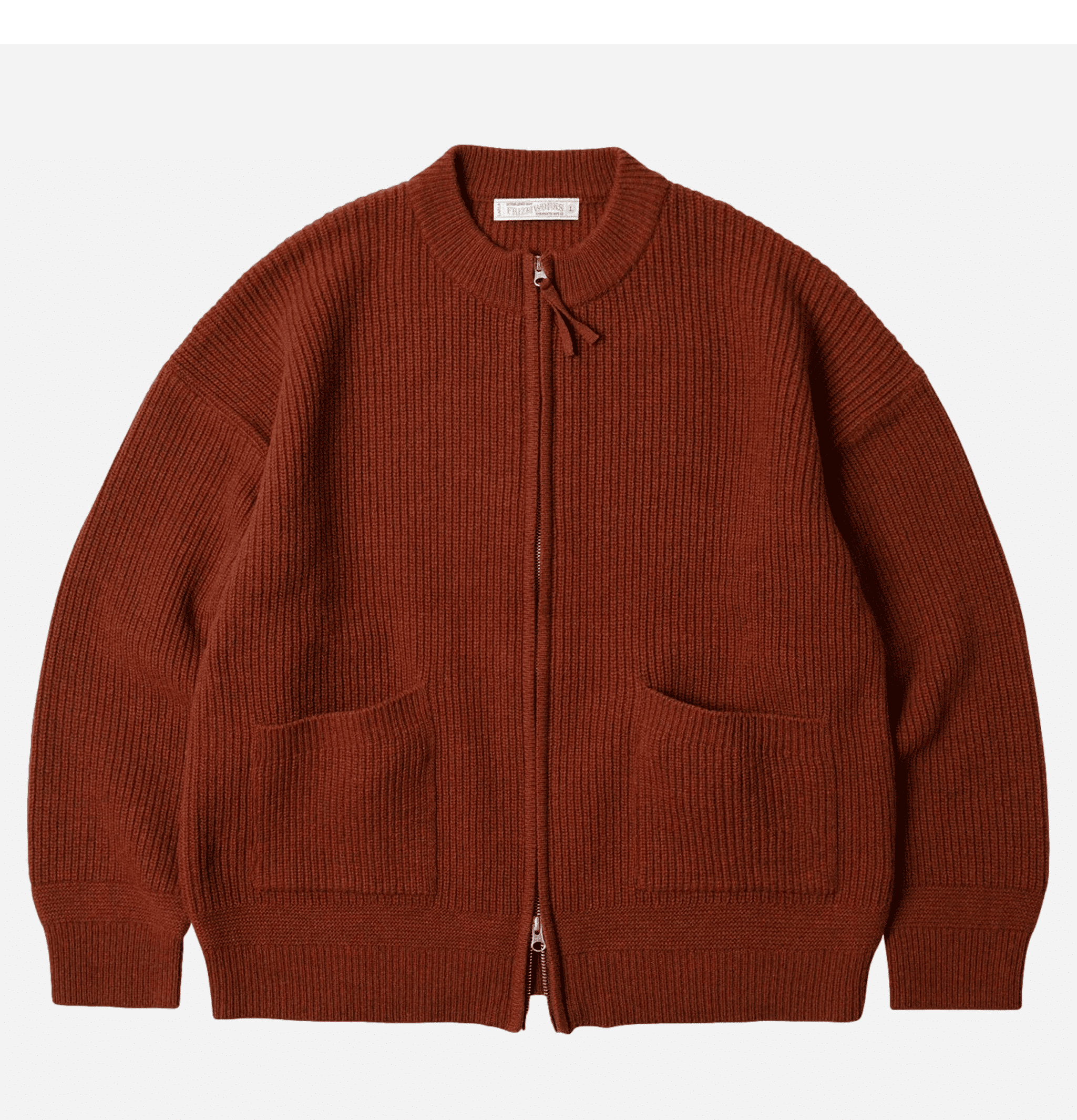 Frizmworks - Wool Deck Zip Cardigan Brick