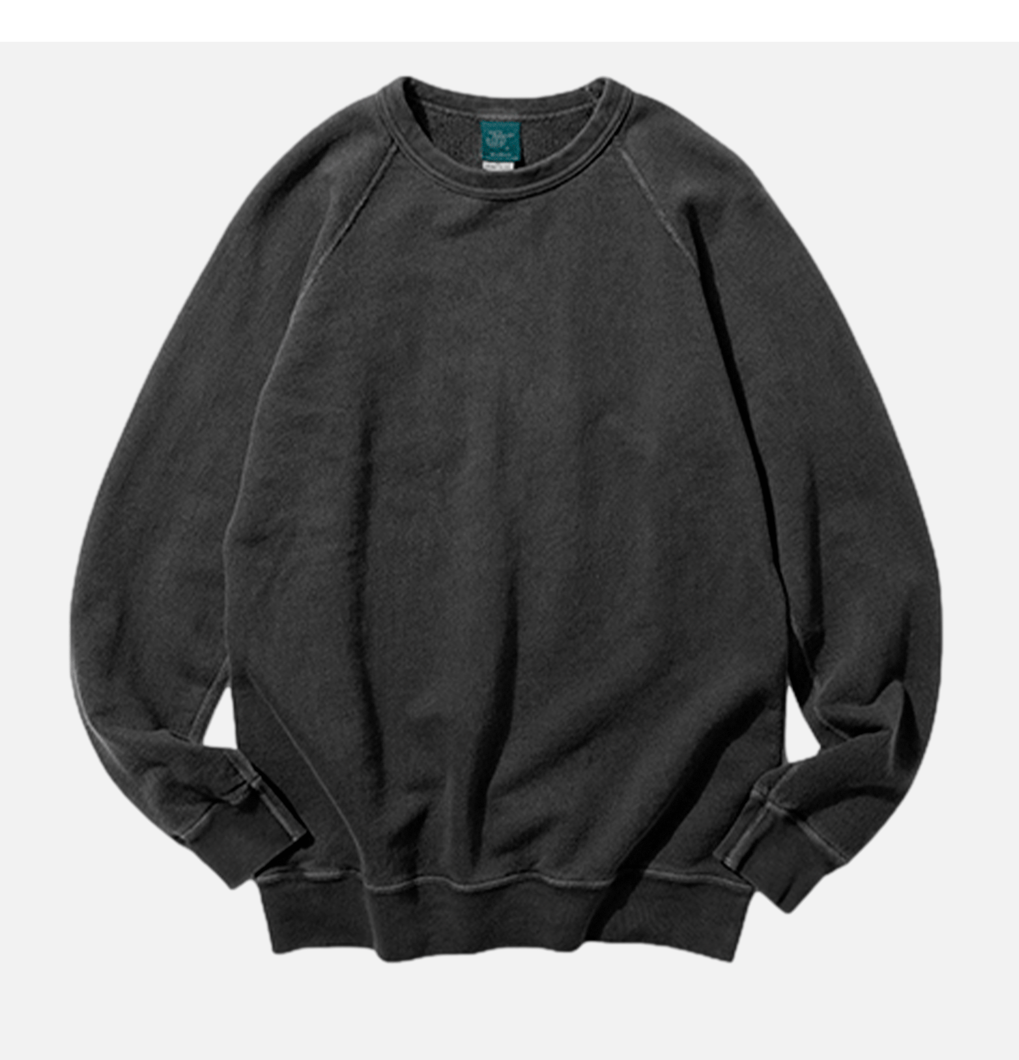 Good On Japan  Raglan Pigment Dyed Crew Sweater Black.