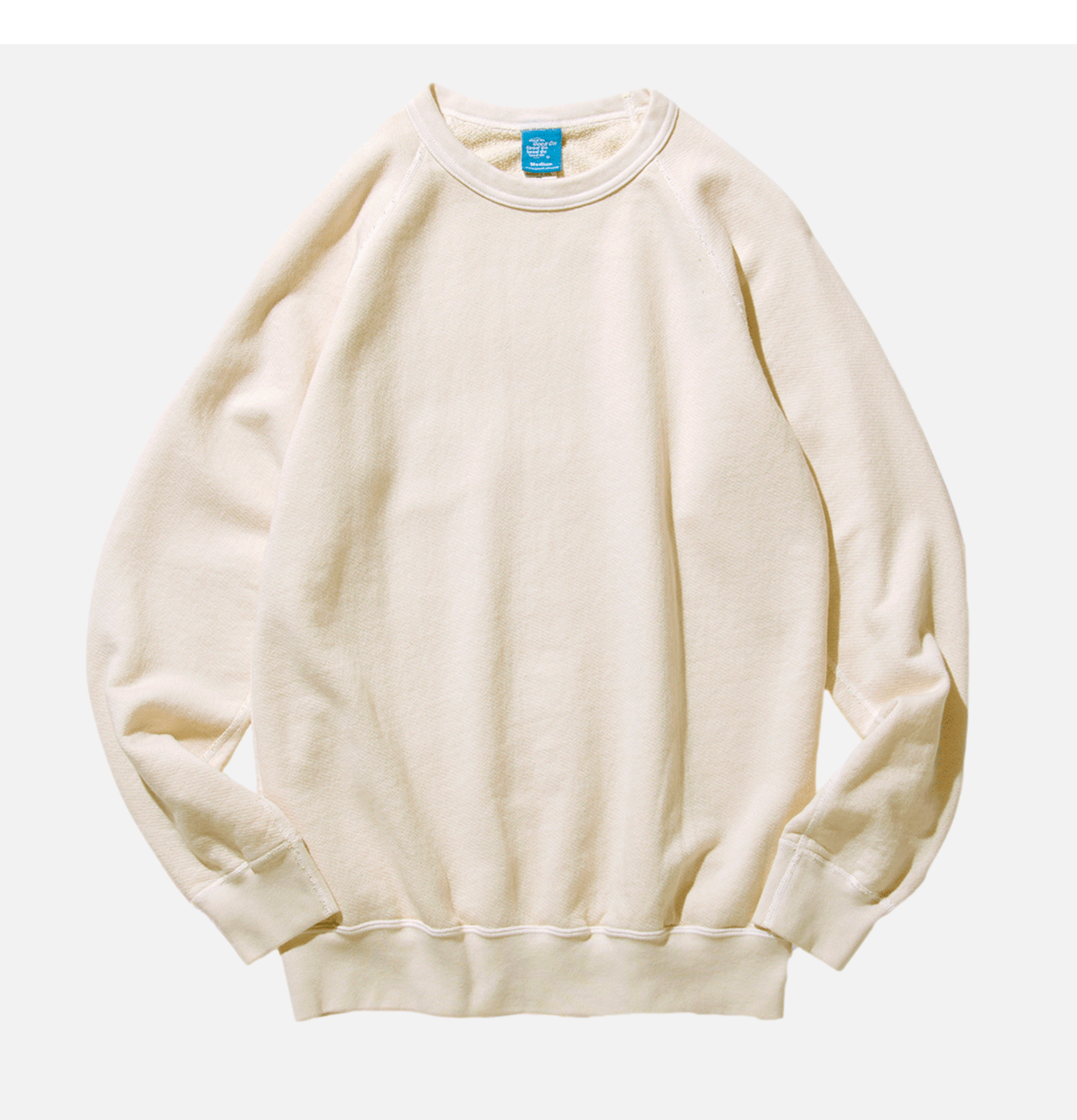 Good On Japan Raglan Pigment Dyed Crew Natural.
