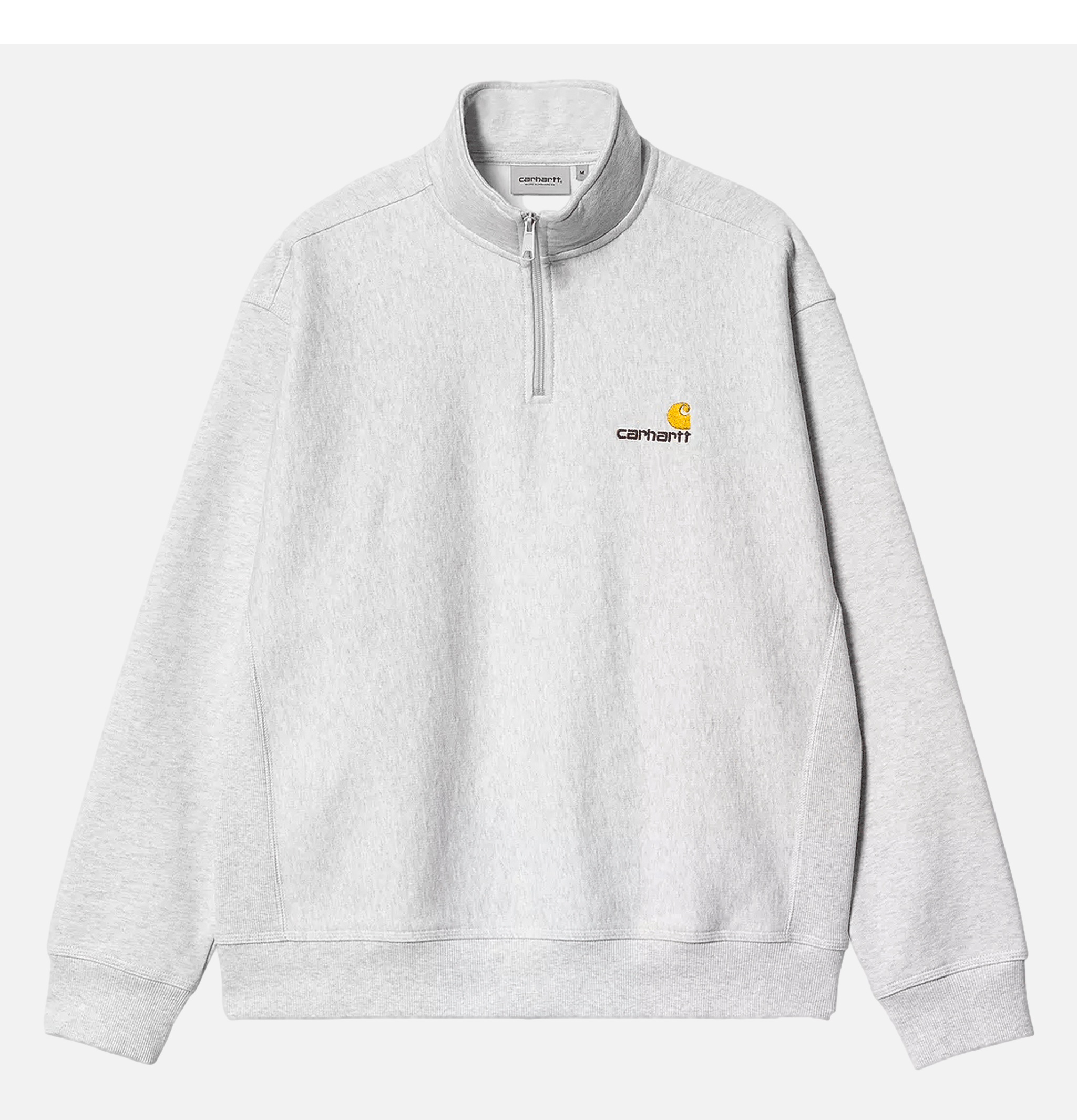 Carhartt WIP American Script Sweat Half Zip Ash Heather