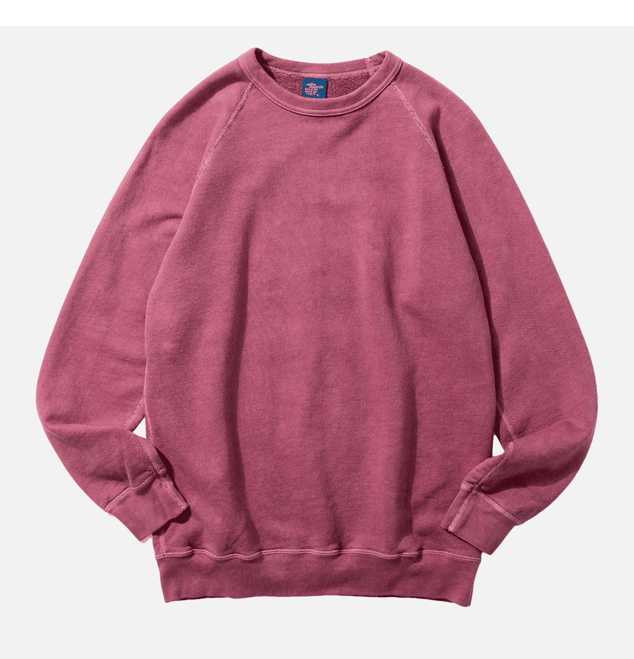 Good On Japan Raglan Pigment Dyed Crew Azuki.